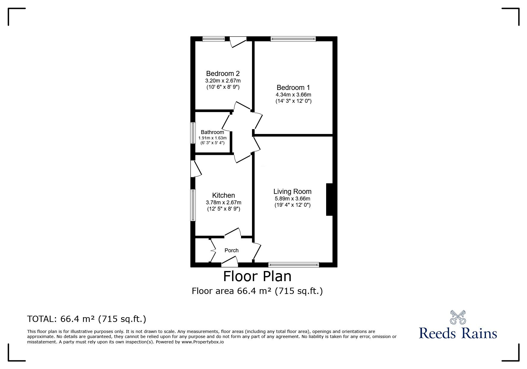 Floorplan of 2 bedroom Link Detached Bungalow to rent, Spruce Avenue, Rhyl, Denbighshire, LL18