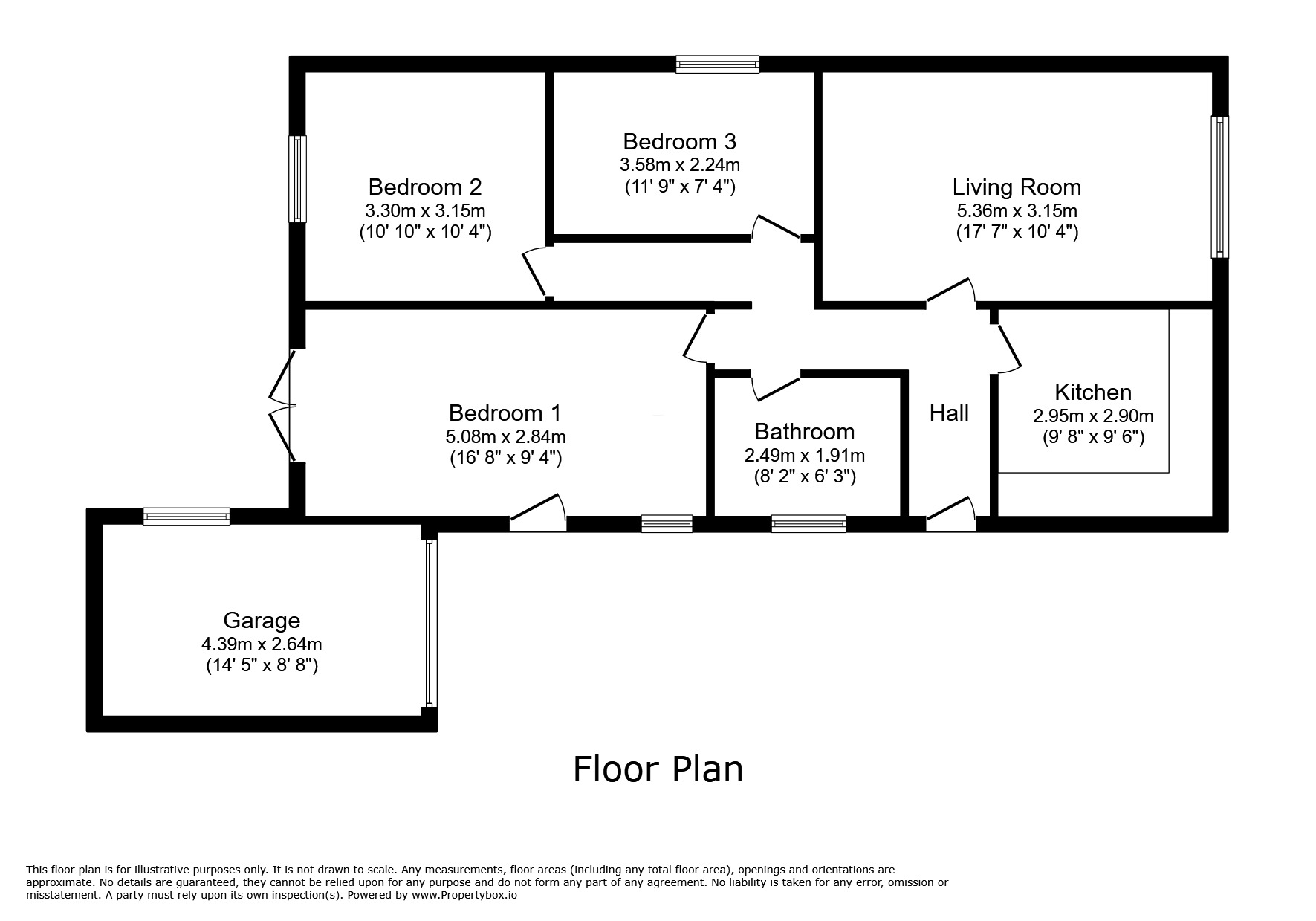 Floorplan of 3 bedroom Detached Bungalow for sale, Clwyd Court, Prestatyn, Denbighshire, LL19