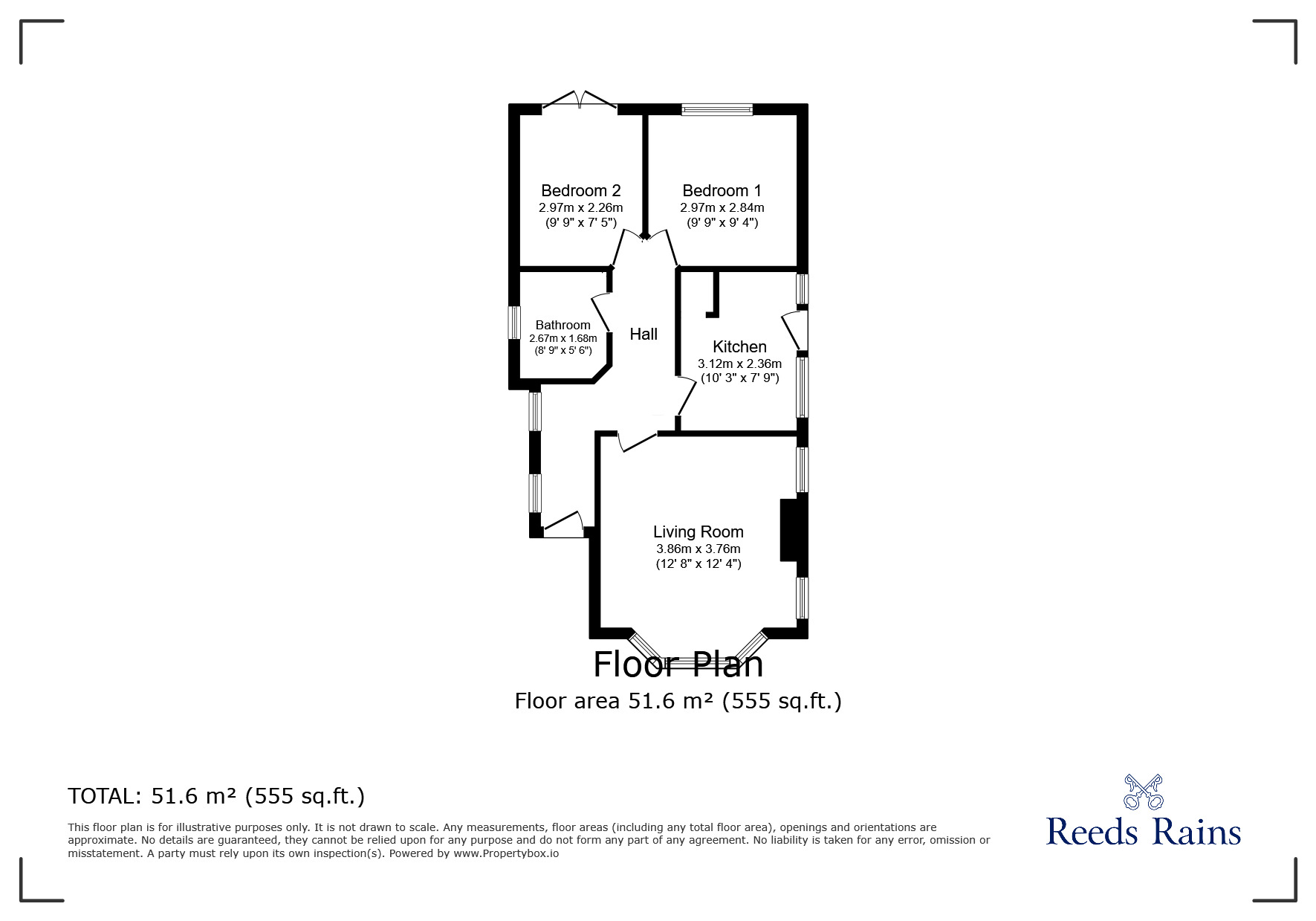 Floorplan of 2 bedroom Detached Bungalow for sale, St. Asaph Avenue, Kinmel Bay, Conwy, LL18