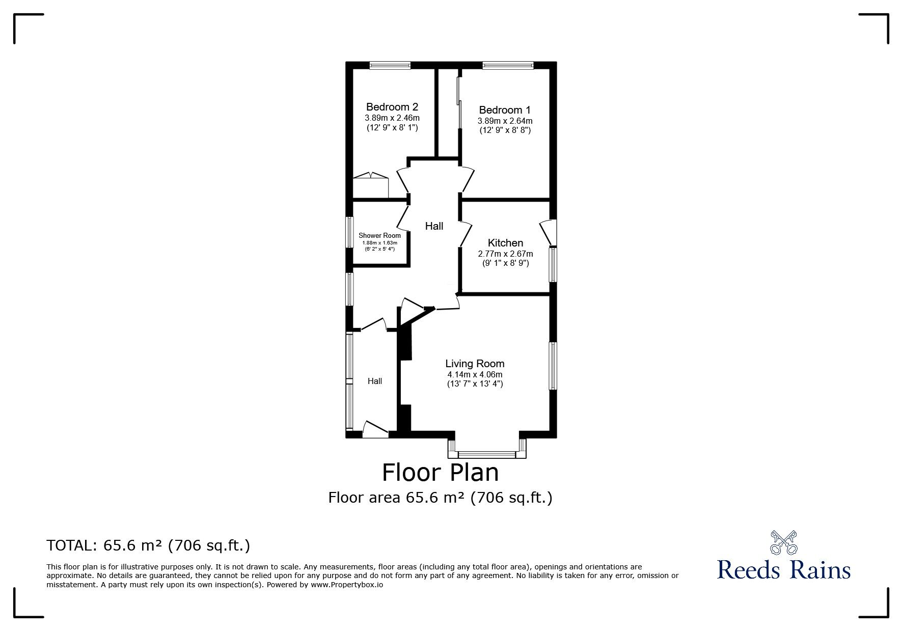 Floorplan of 2 bedroom Detached Bungalow for sale, Merllyn Road, Rhyl, Denbighshire, LL18