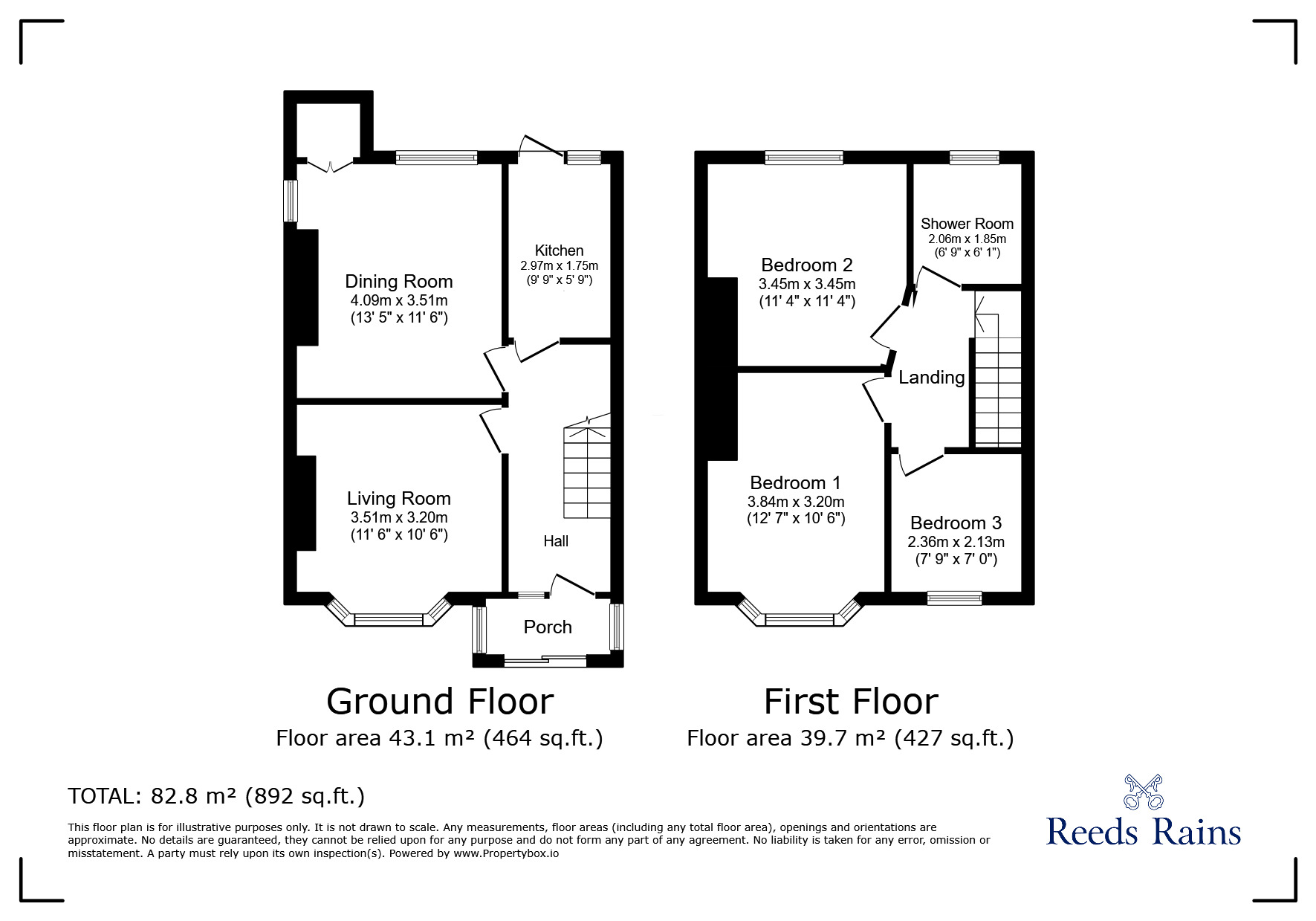 Floorplan of 3 bedroom Semi Detached House for sale, Brookdale Road, Rhyl, Denbighshire, LL18