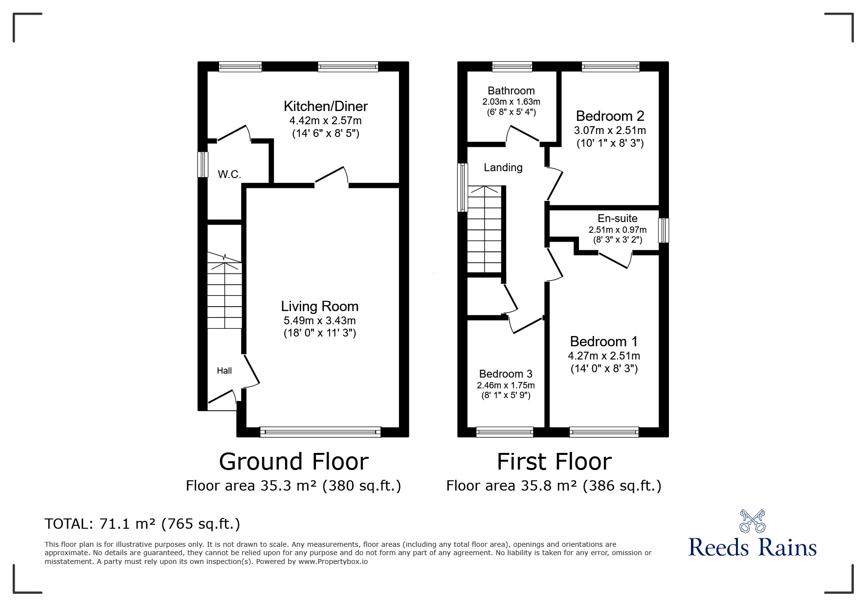 Floorplan of 3 bedroom Semi Detached House for sale, Llys Bala, Kinmel Bay, Conwy, LL18