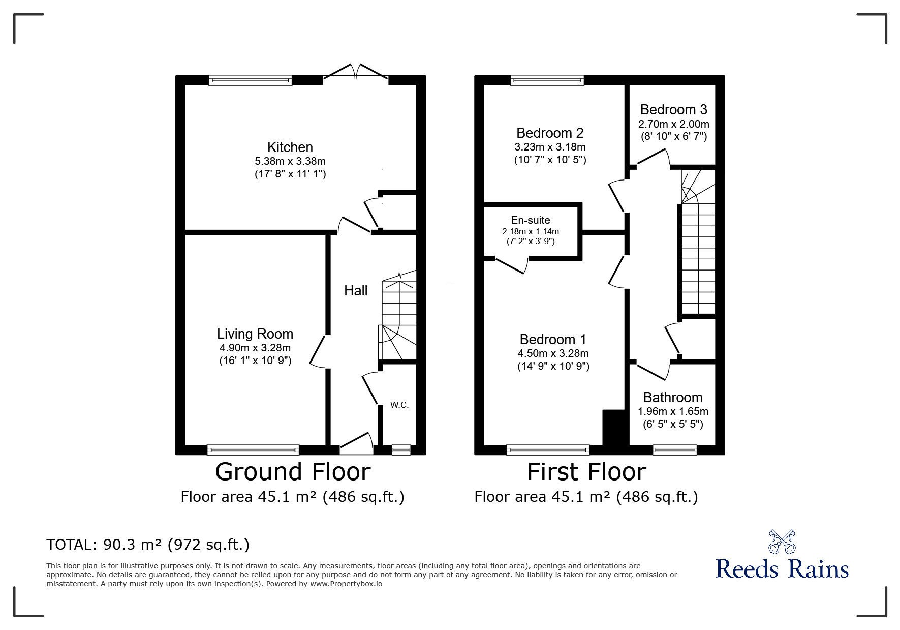 Floorplan of 3 bedroom Semi Detached House to rent, Cae Ddol, Abergele, Conwy, LL22