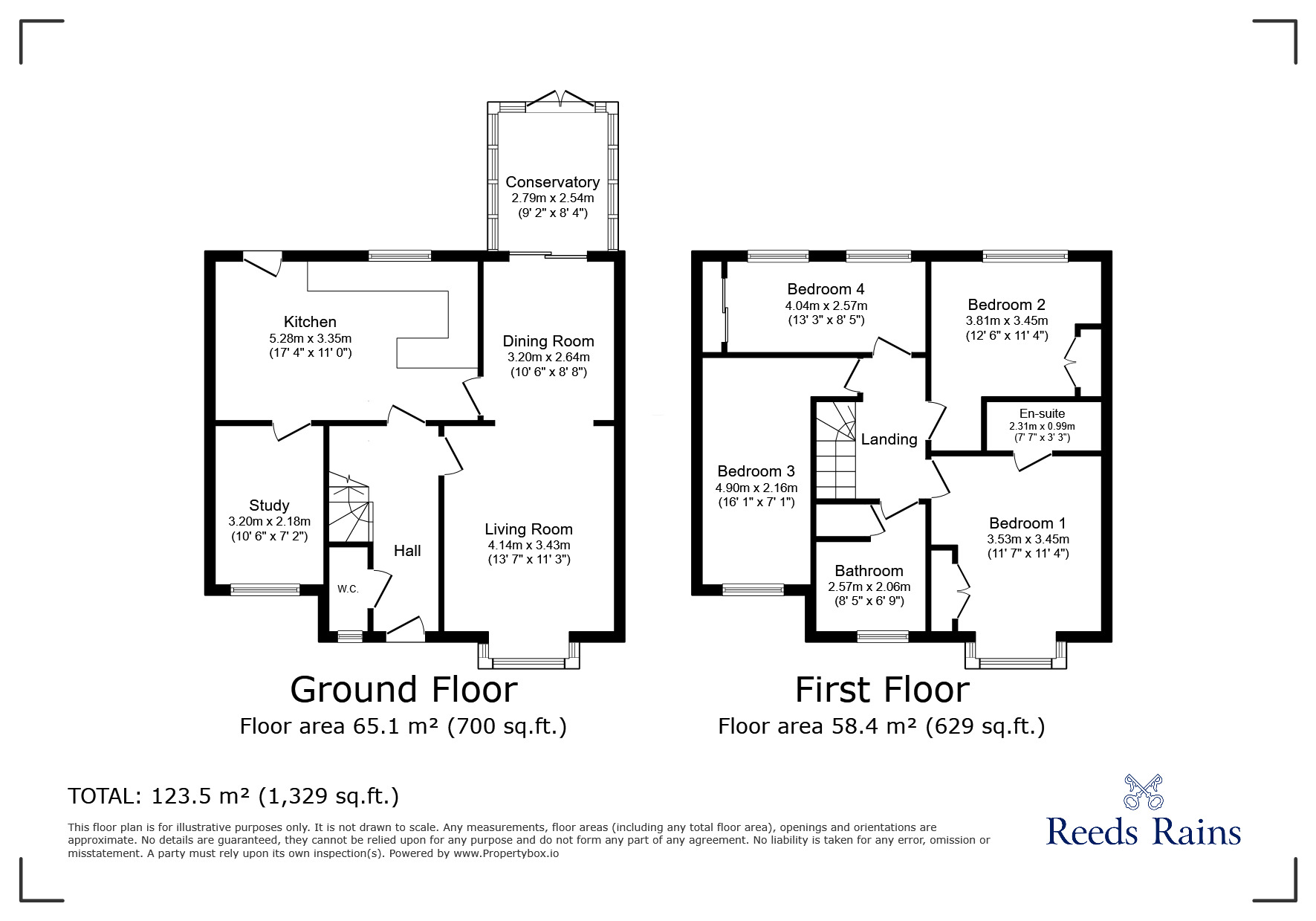 Floorplan of 4 bedroom Detached House for sale, Clos Dinbych, Bodelwyddan, Denbighshire, LL18