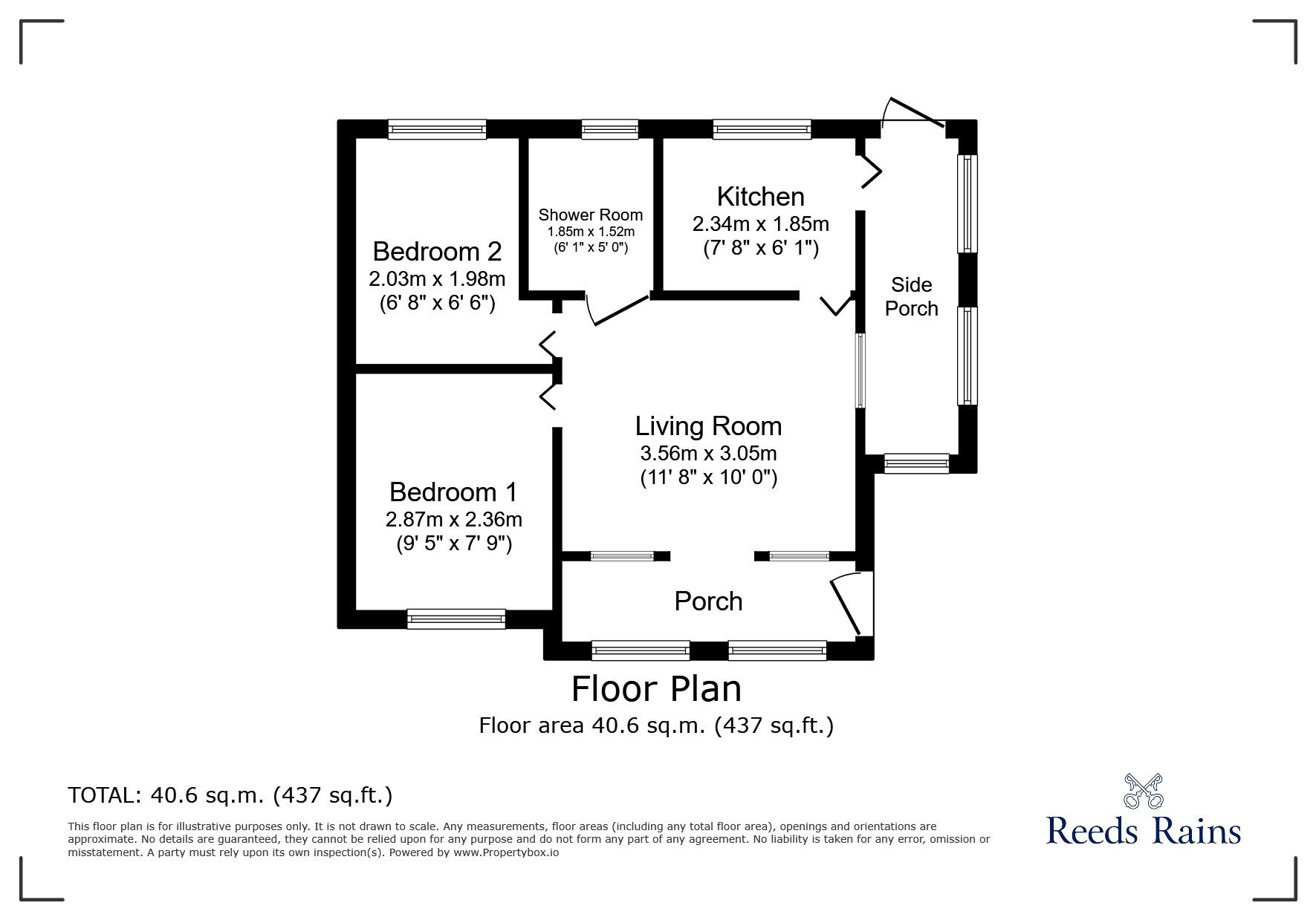 Floorplan of 2 bedroom Detached Bungalow for sale, Clwyd Gardens, Kinmel Bay, Conwy, LL18