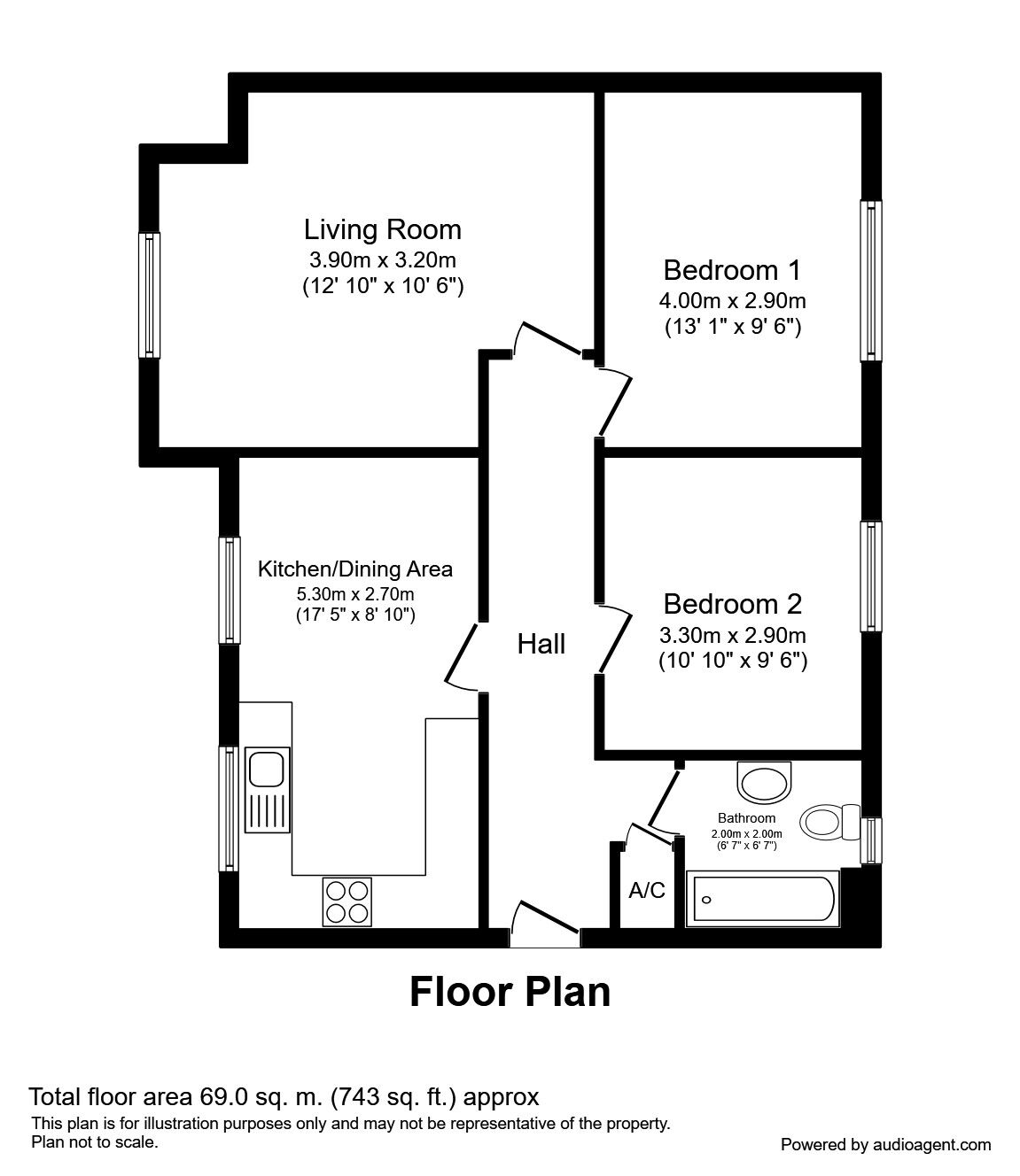 Floorplan of 2 bedroom  Flat to rent, Castle Lodge Court, Rothwell, Leeds, LS26