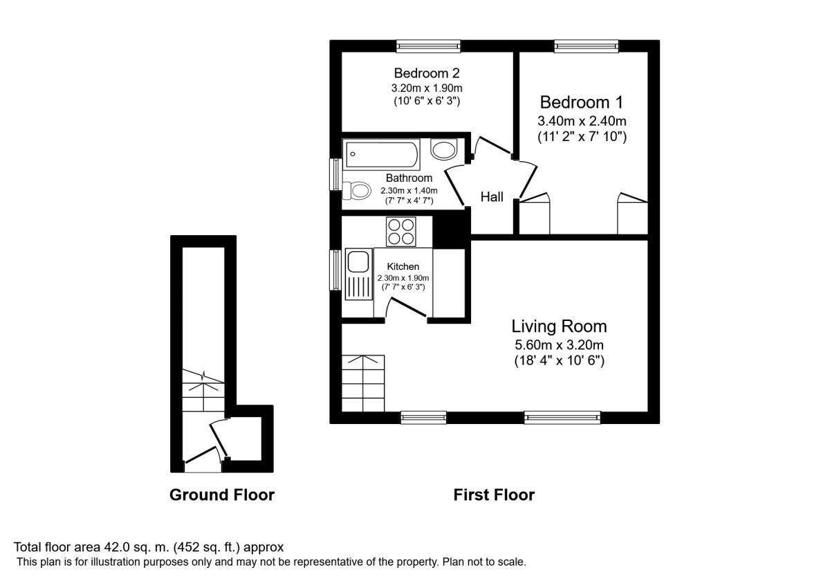 Floorplan of 2 bedroom  Flat to rent, Clayton Court, Hunslet, Leeds, LS10