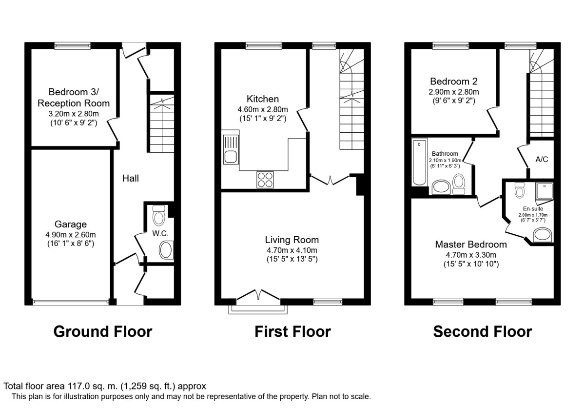 Floorplan of 3 bedroom Mid Terrace House to rent, Murray Avenue, Leeds, LS10