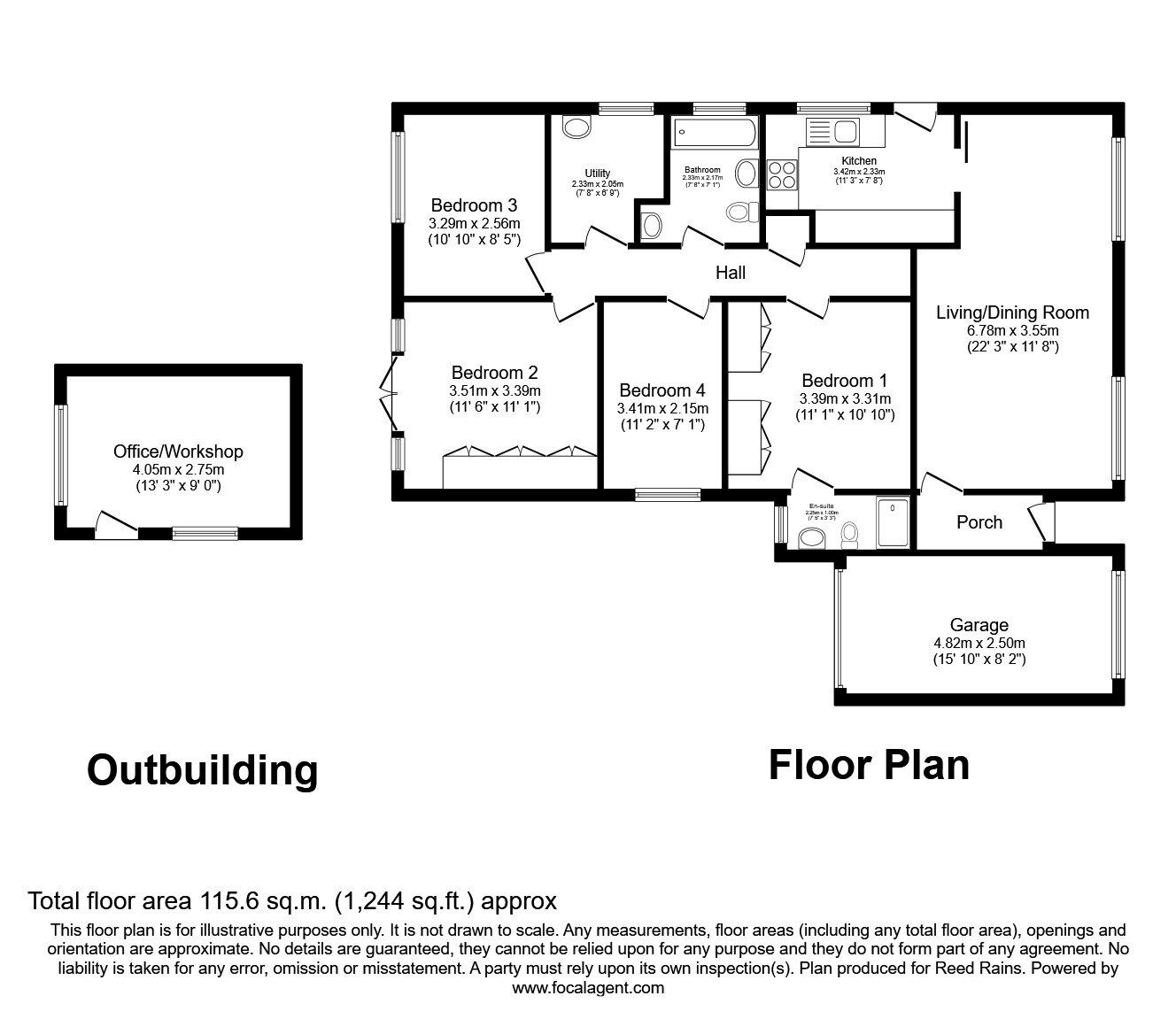 Floorplan of 4 bedroom Detached Bungalow for sale, Gipsy Hill, Woodlesford, West Yorkshire, LS26