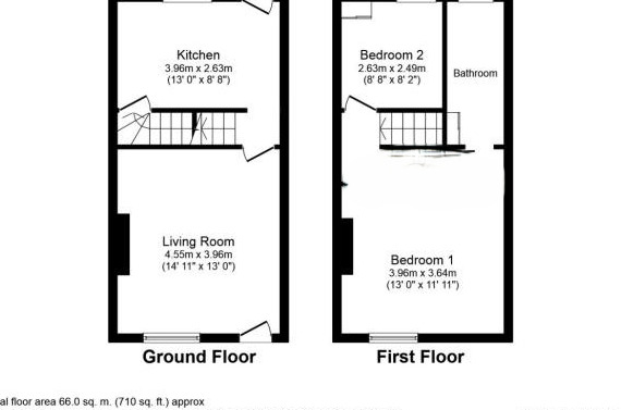 Floorplan of 2 bedroom End Terrace House for sale, Pawson Street, Robin Hood, West Yorkshire, WF3