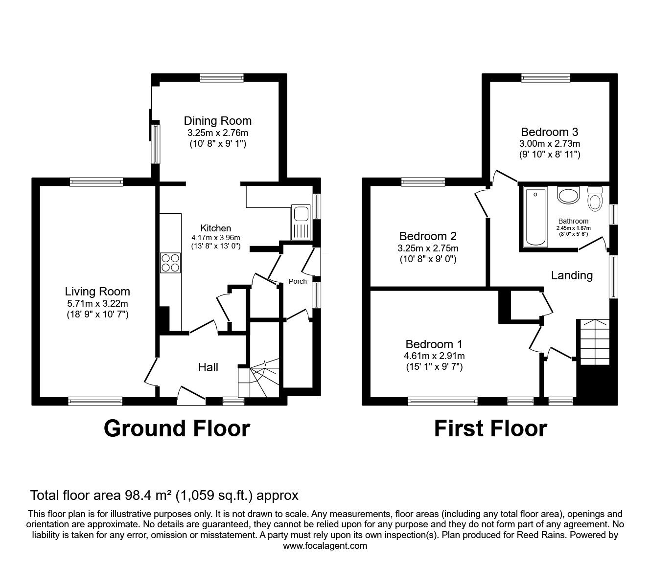 Floorplan of 3 bedroom Semi Detached House for sale, Lanshaw Close, Leeds, West Yorkshire, LS10