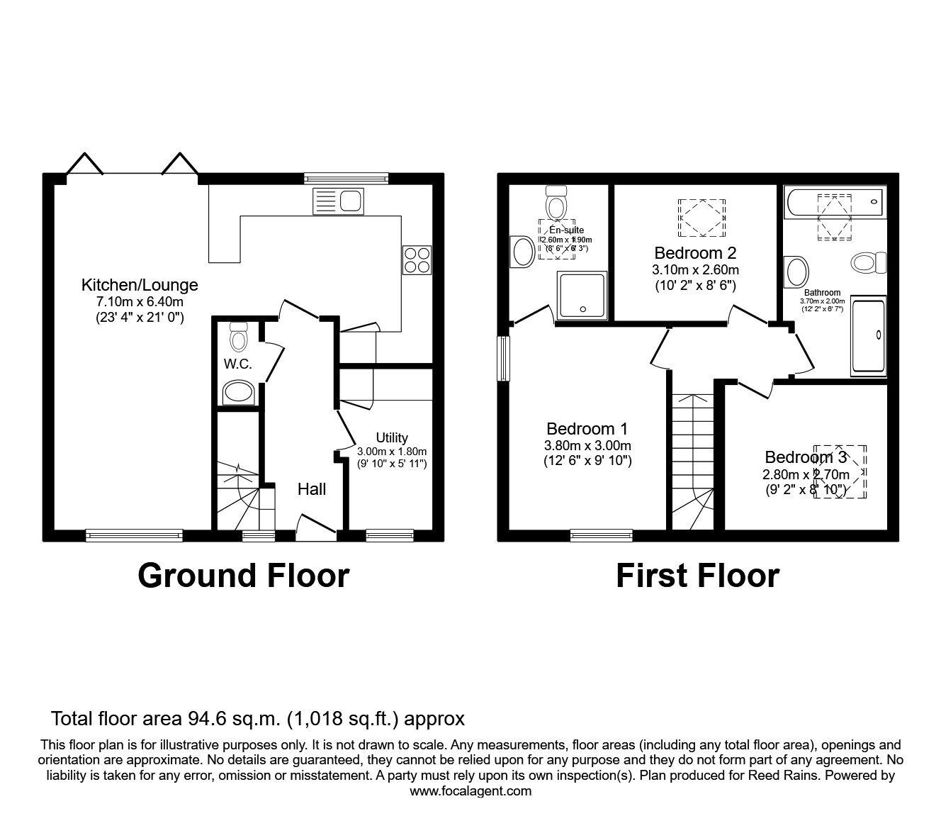 Floorplan of 3 bedroom Semi Detached House to rent, Pottery Place, Woodlesford, West Yorkshire, LS26