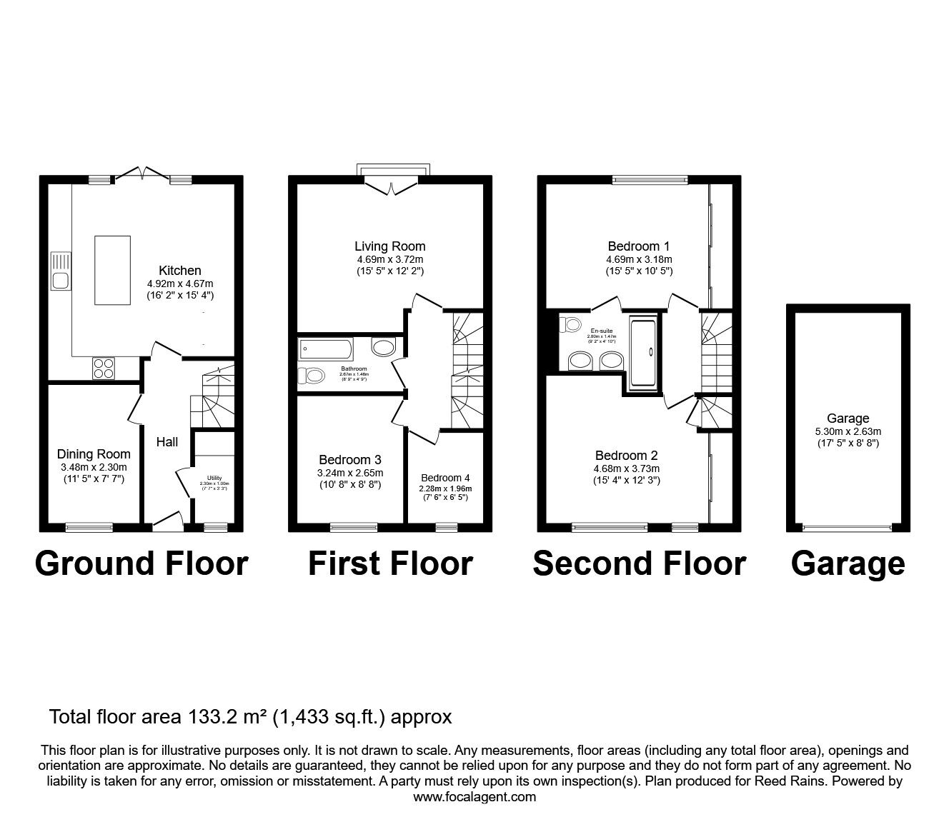 Floorplan of 4 bedroom Semi Detached House for sale, Fenton Gate, Middleton, West Yorkshire, LS10