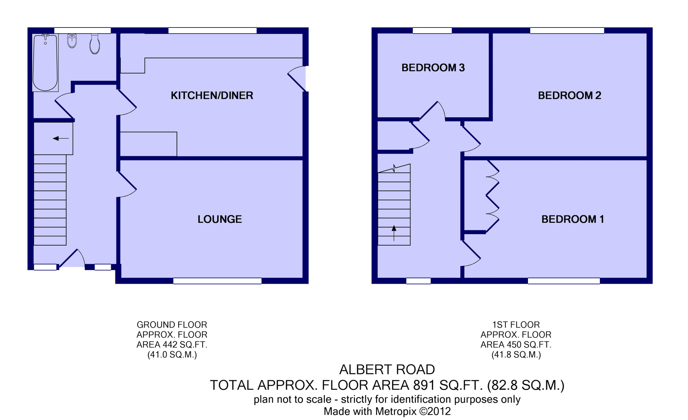 Floorplan of 3 bedroom Semi Detached House for sale, Albert Road, Oulton, Leeds, LS26