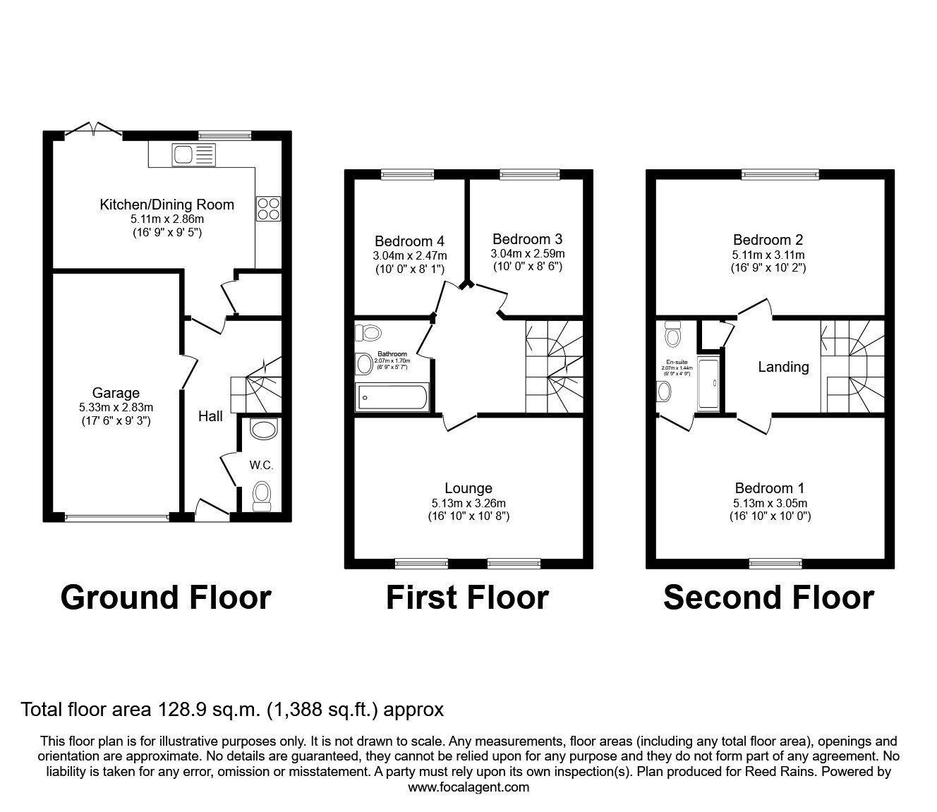 Floorplan of 4 bedroom End Terrace House for sale, Castle Lodge Avenue, Rothwell, West Yorkshire, LS26