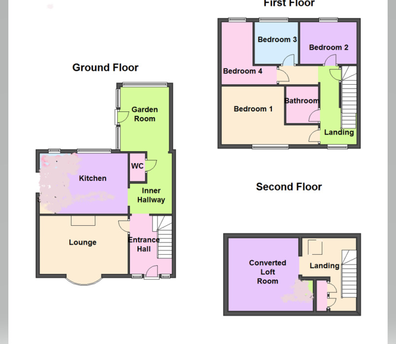 Floorplan of 4 bedroom Semi Detached House for sale, Albert Road, Oulton, West Yorkshire, LS26