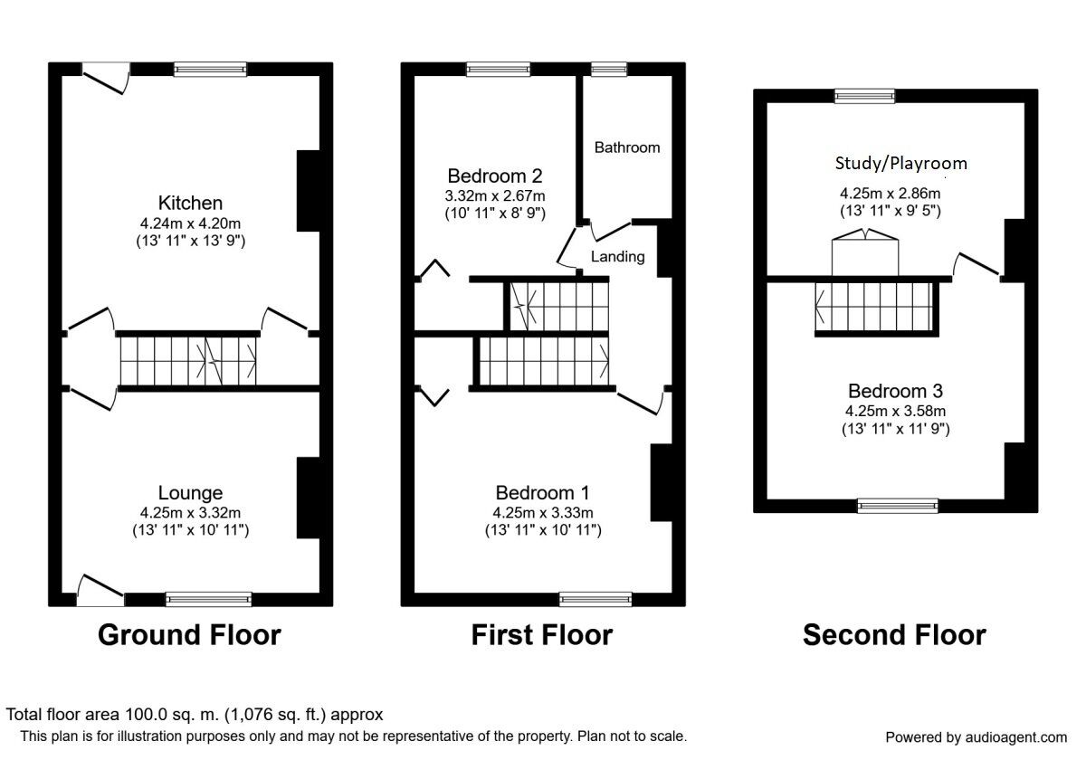 Floorplan of 3 bedroom Mid Terrace House to rent, Eshald Place, Woodlesford, West Yorkshire, LS26