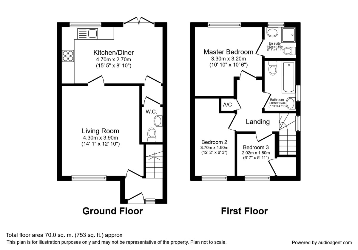 Floorplan of 3 bedroom Semi Detached House to rent, Forrester Court, Robin Hood, West Yorkshire, WF3