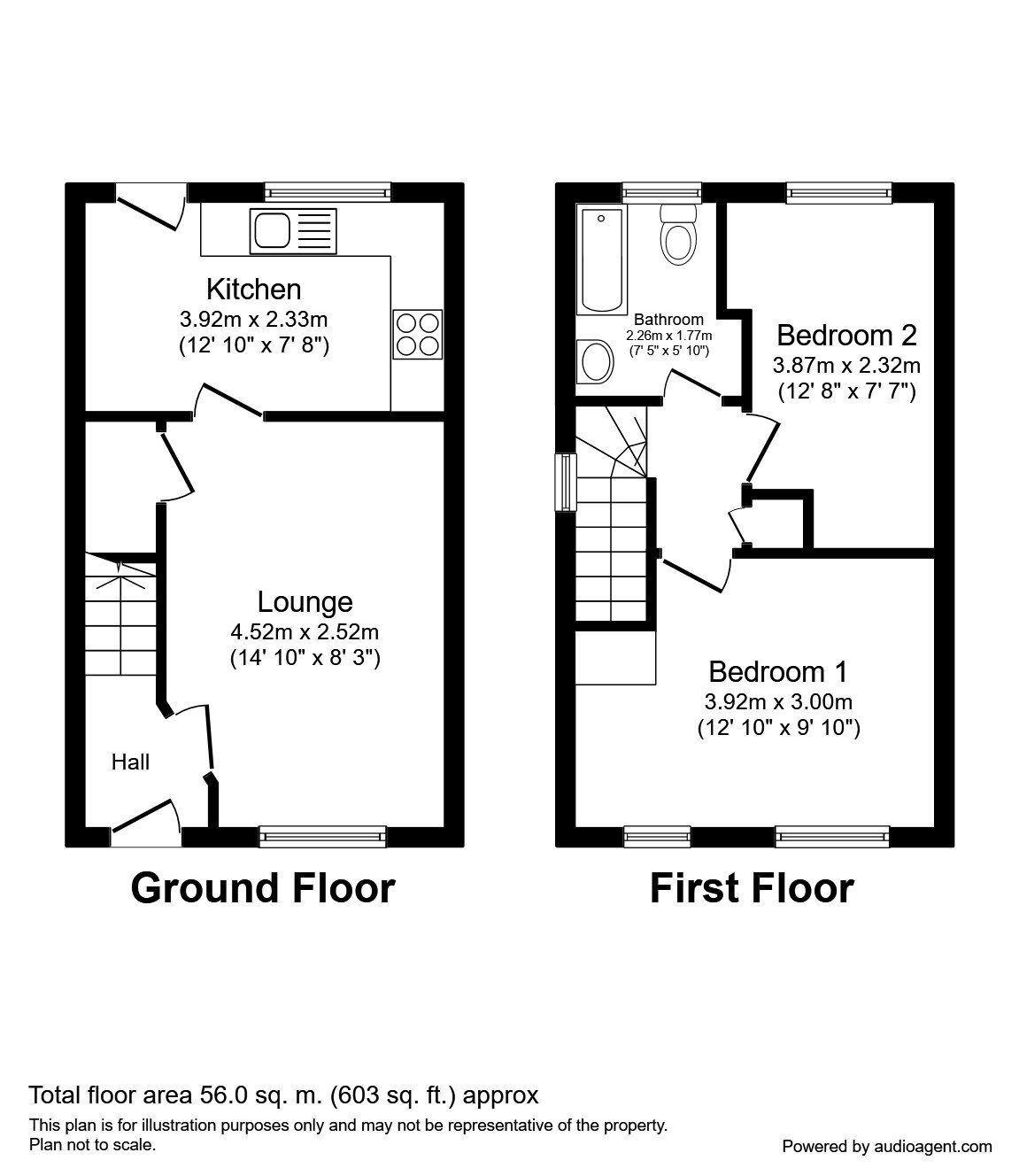 Floorplan of 2 bedroom End Terrace House to rent, Meadowgate Croft, Lofthouse, West Yorkshire, WF3