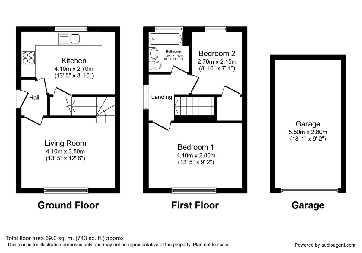 Floorplan of 2 bedroom Semi Detached House to rent, Broadland Way, Lofthouse, West Yorkshire, WF3