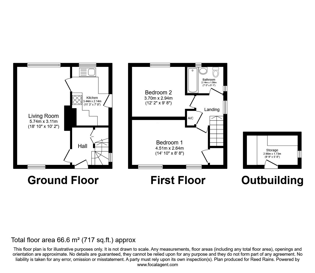 Floorplan of 2 bedroom Semi Detached House for sale, West Grange Gardens, Leeds, West Yorkshire, LS10