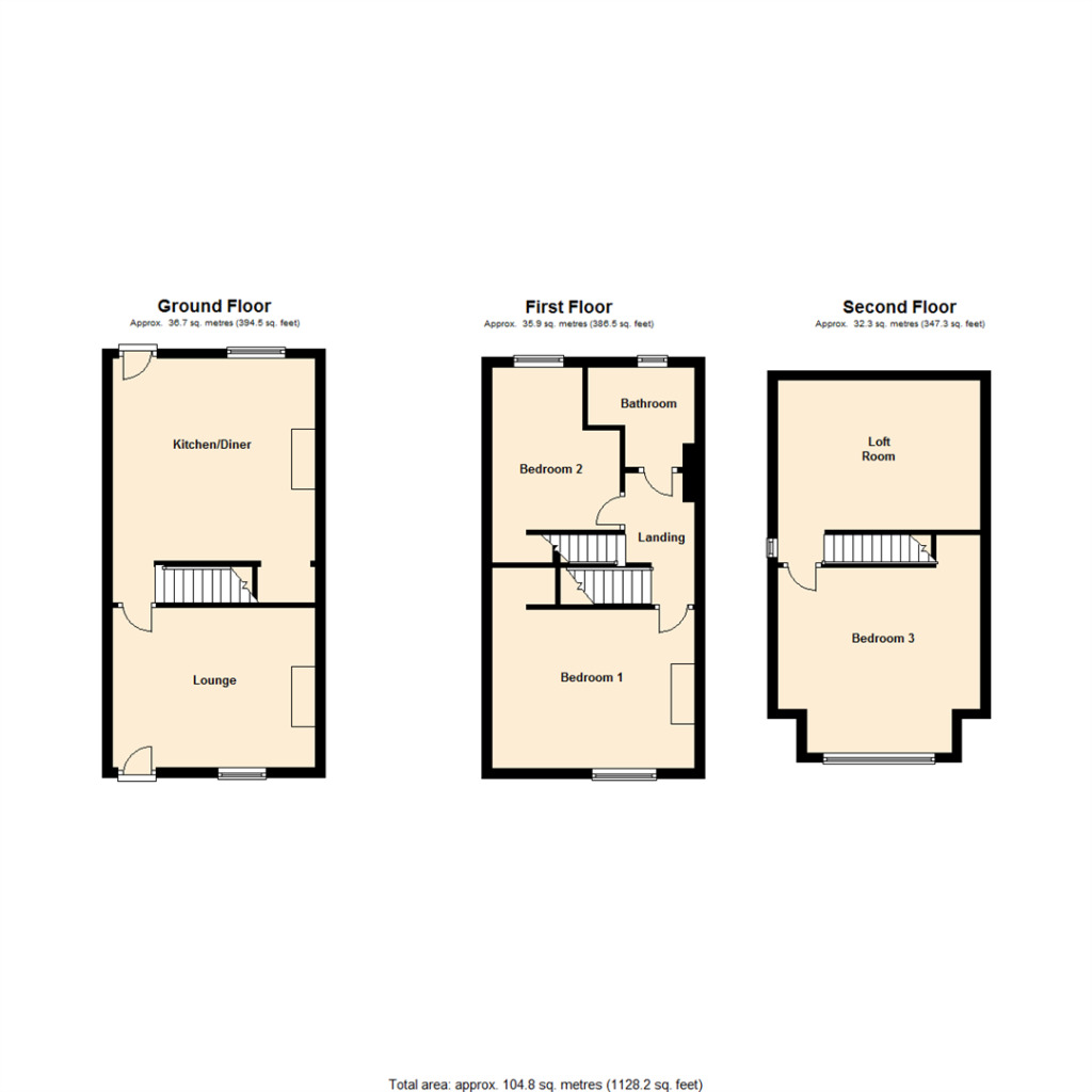 Floorplan of 3 bedroom Mid Terrace House for sale, Wakefield Road, Rothwell, West Yorkshire, LS26