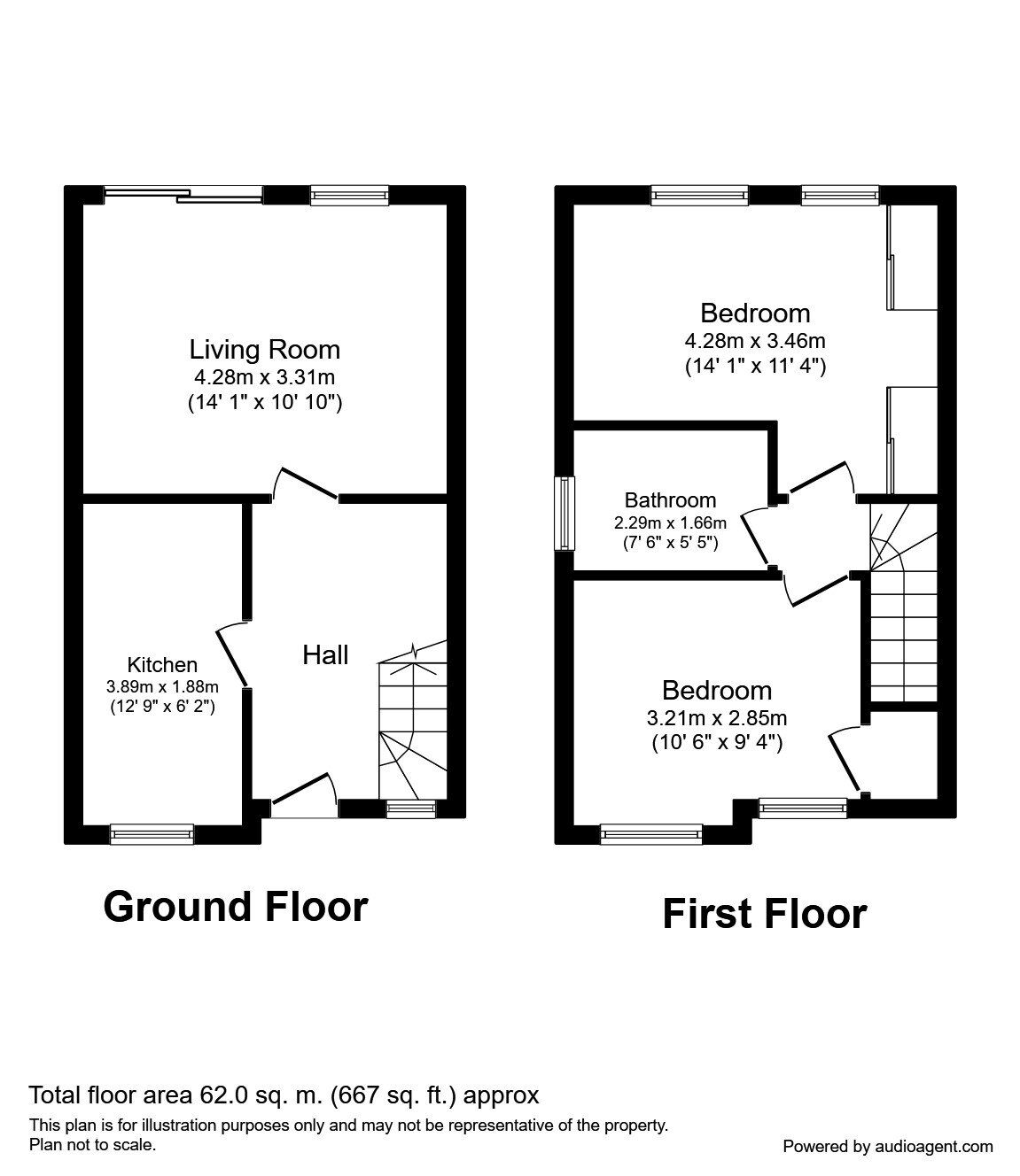 Floorplan of 2 bedroom Semi Detached House to rent, Barley Mews, Robin Hood, West Yorkshire, WF3