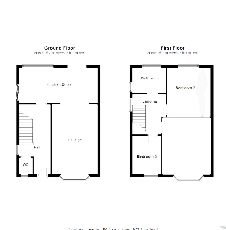 Floorplan of 3 bedroom Semi Detached House for sale, Sandyacres, Rothwell, West Yorkshire, LS26