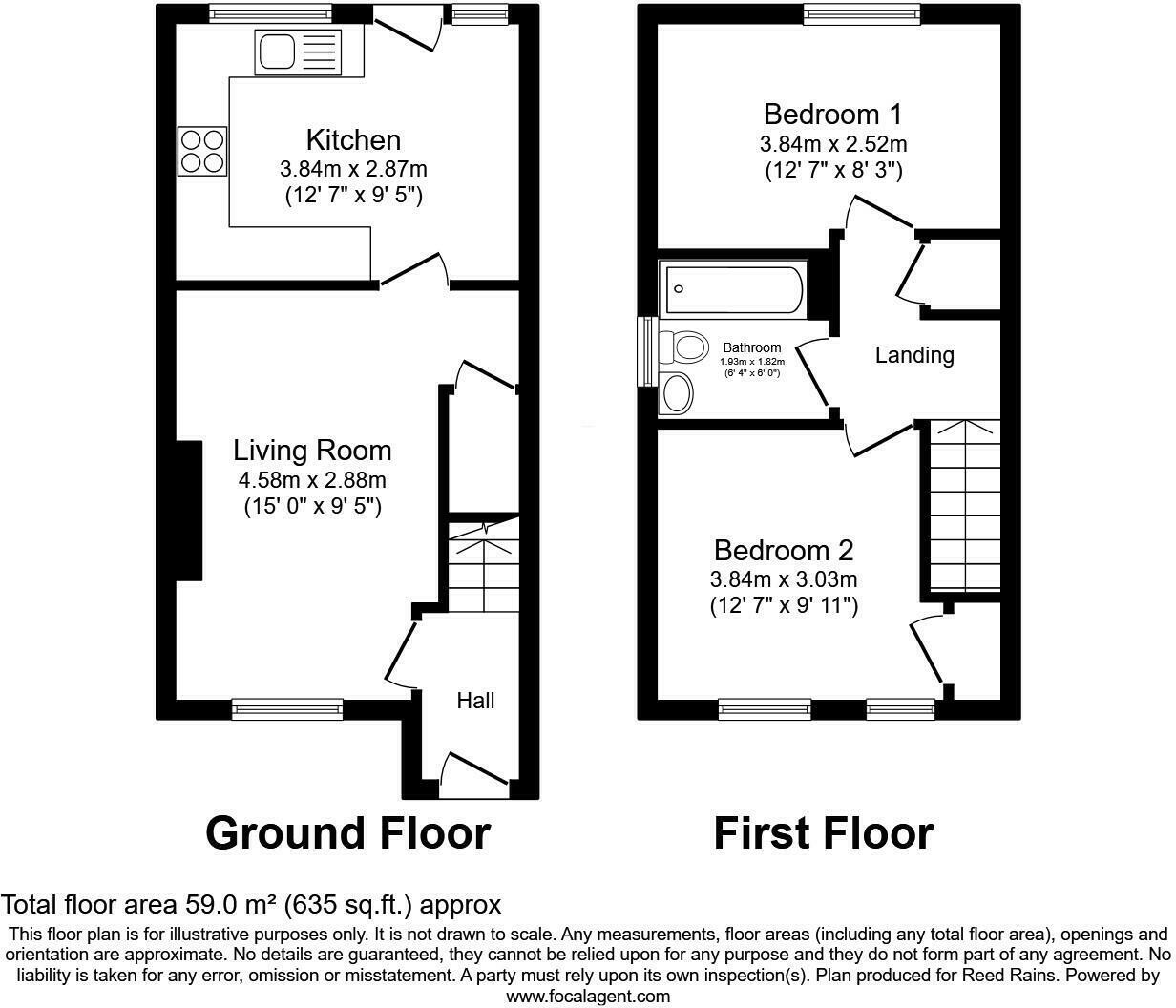 Floorplan of 2 bedroom Semi Detached House to rent, Orchard Way, Rothwell, West Yorkshire, LS26