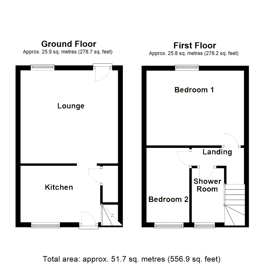 Floorplan of 2 bedroom End Terrace House for sale, The Mount, Rothwell, West Yorkshire, LS26