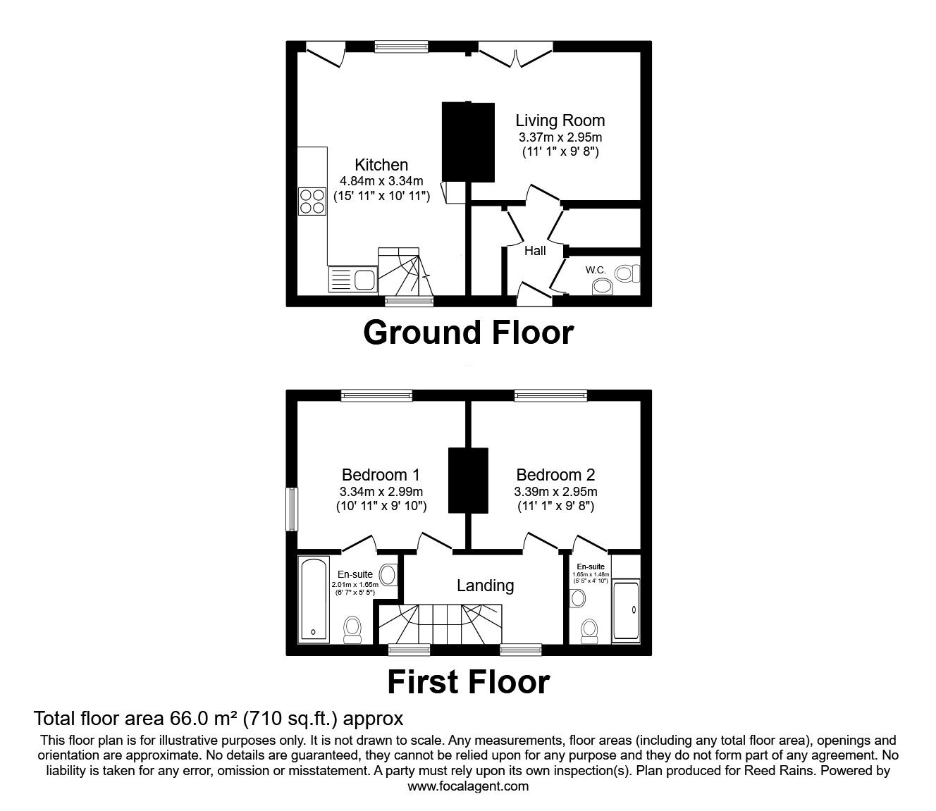 Floorplan of 2 bedroom End Terrace Property for sale, Church Lane, Methley, West Yorkshire, LS26