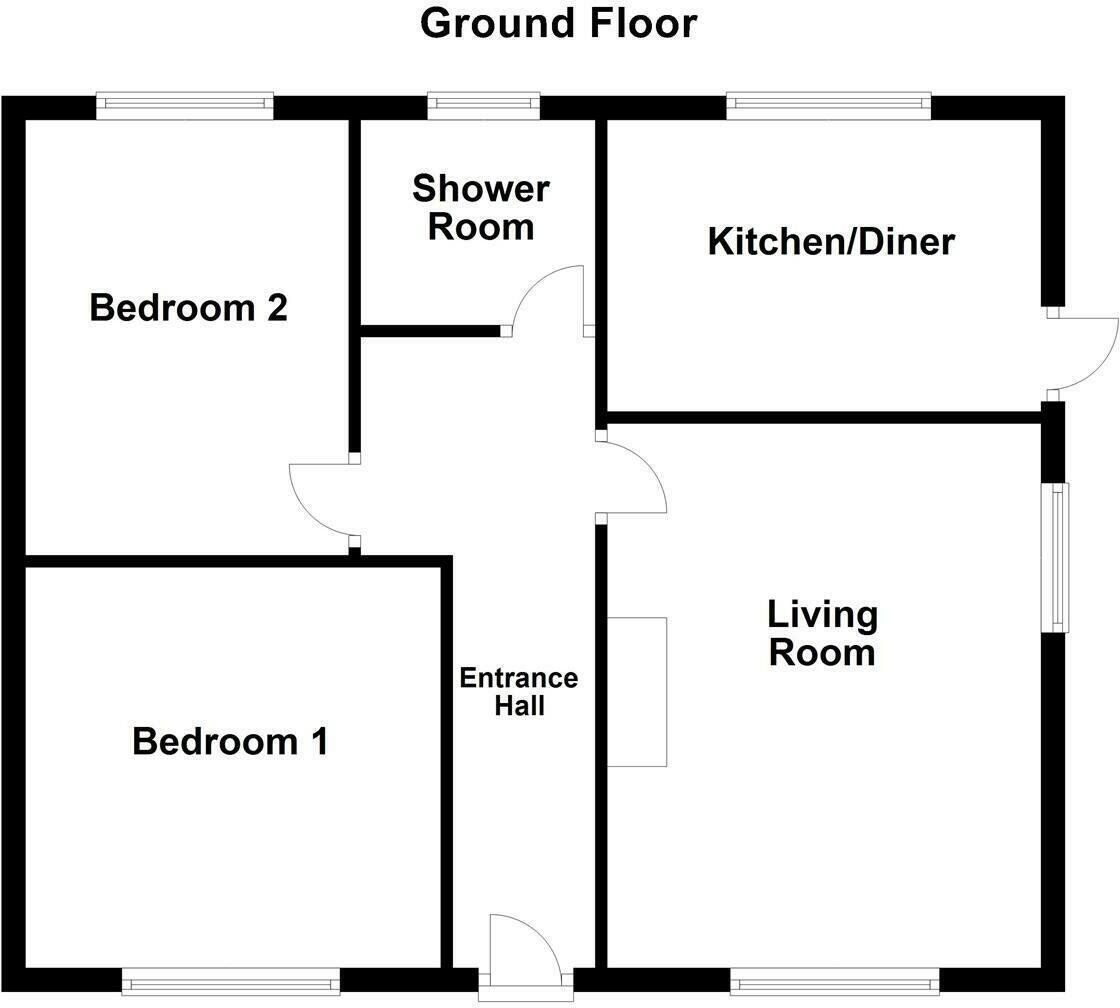 Floorplan of 2 bedroom Detached Bungalow to rent, Pinfold Lane, Mickletown Methley, West Yorkshire, LS26