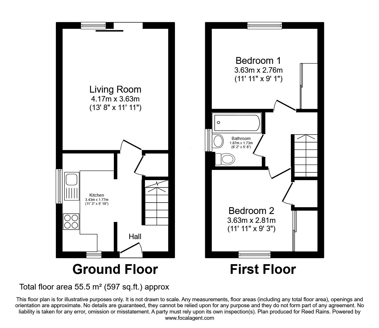 Floorplan of 2 bedroom Semi Detached House for sale, Grange Fields Mount, Leeds, West Yorkshire, LS10