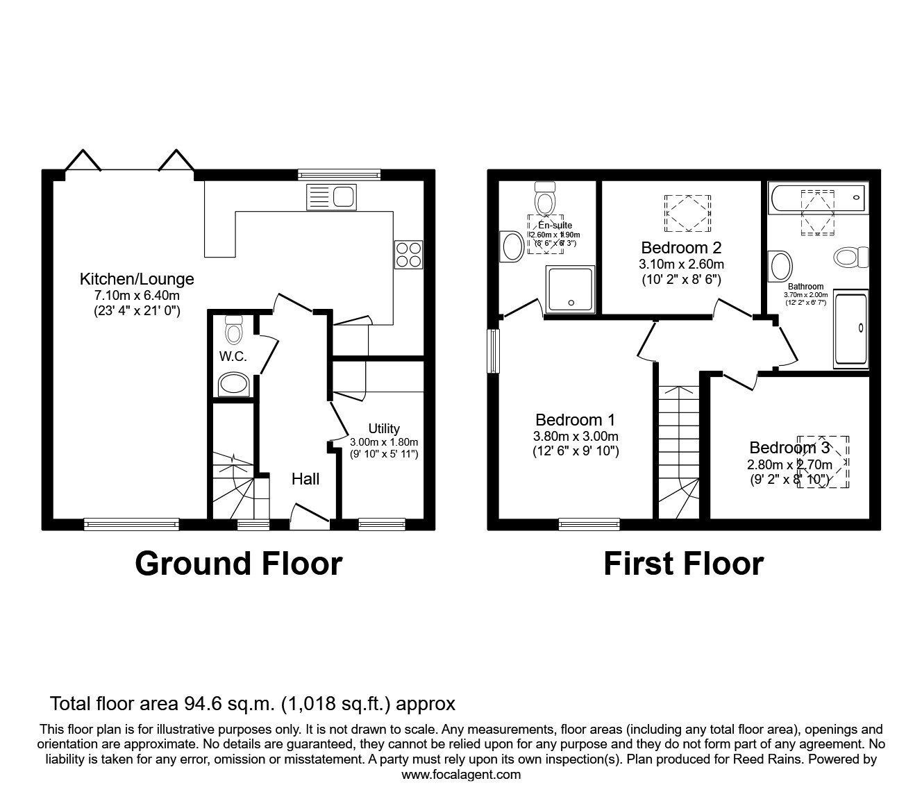 Floorplan of 3 bedroom Semi Detached House to rent, Pottery Place, Woodlesford, West Yorkshire, LS26