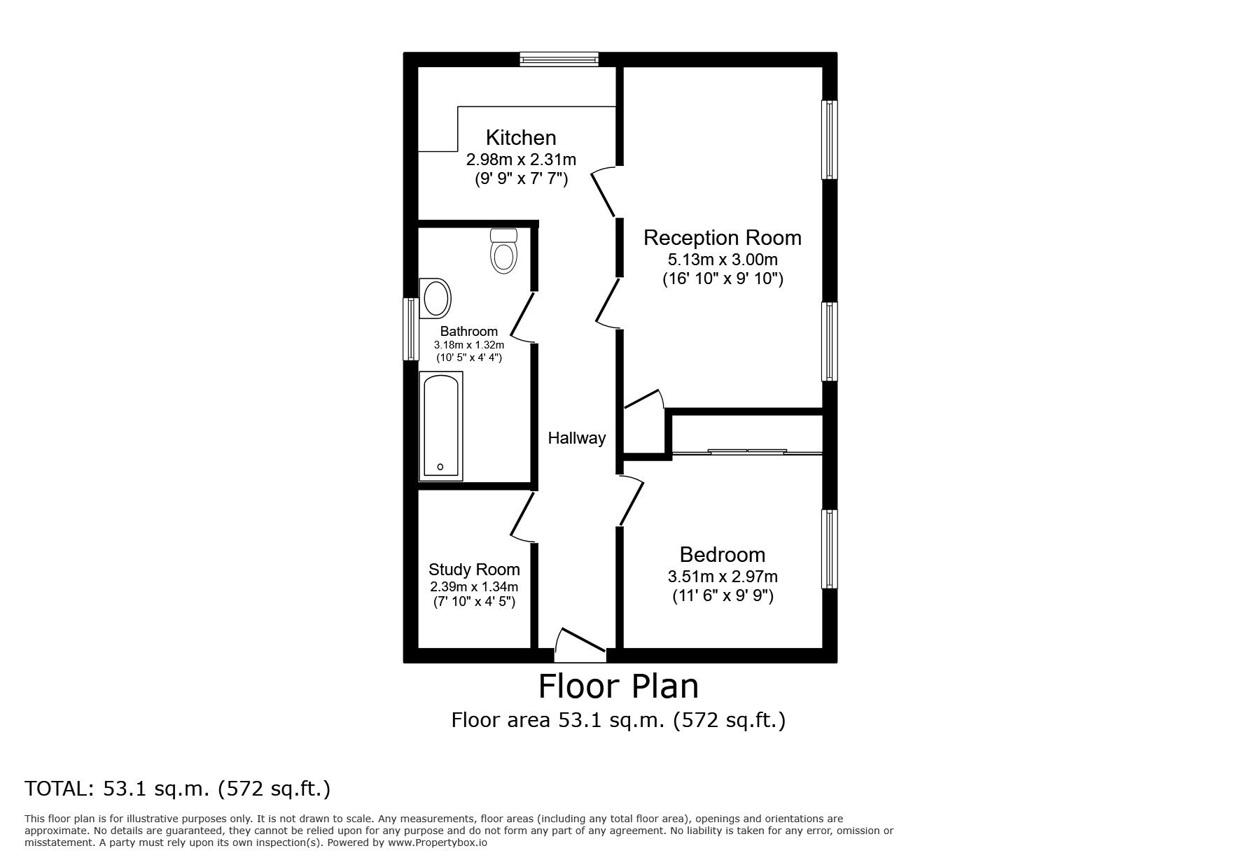 Floorplan of 1 bedroom  Flat for sale, Nash Road, Romford, RM6