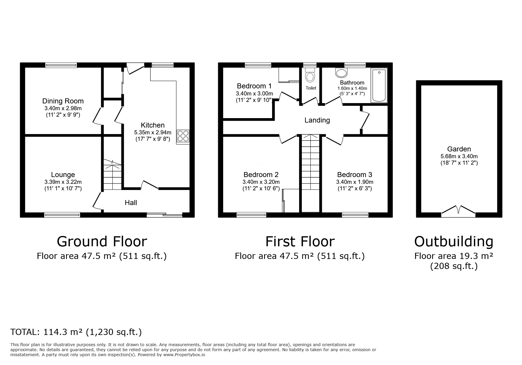 Floorplan of 3 bedroom Mid Terrace House for sale, Kingston Hill Avenue, Romford, RM6