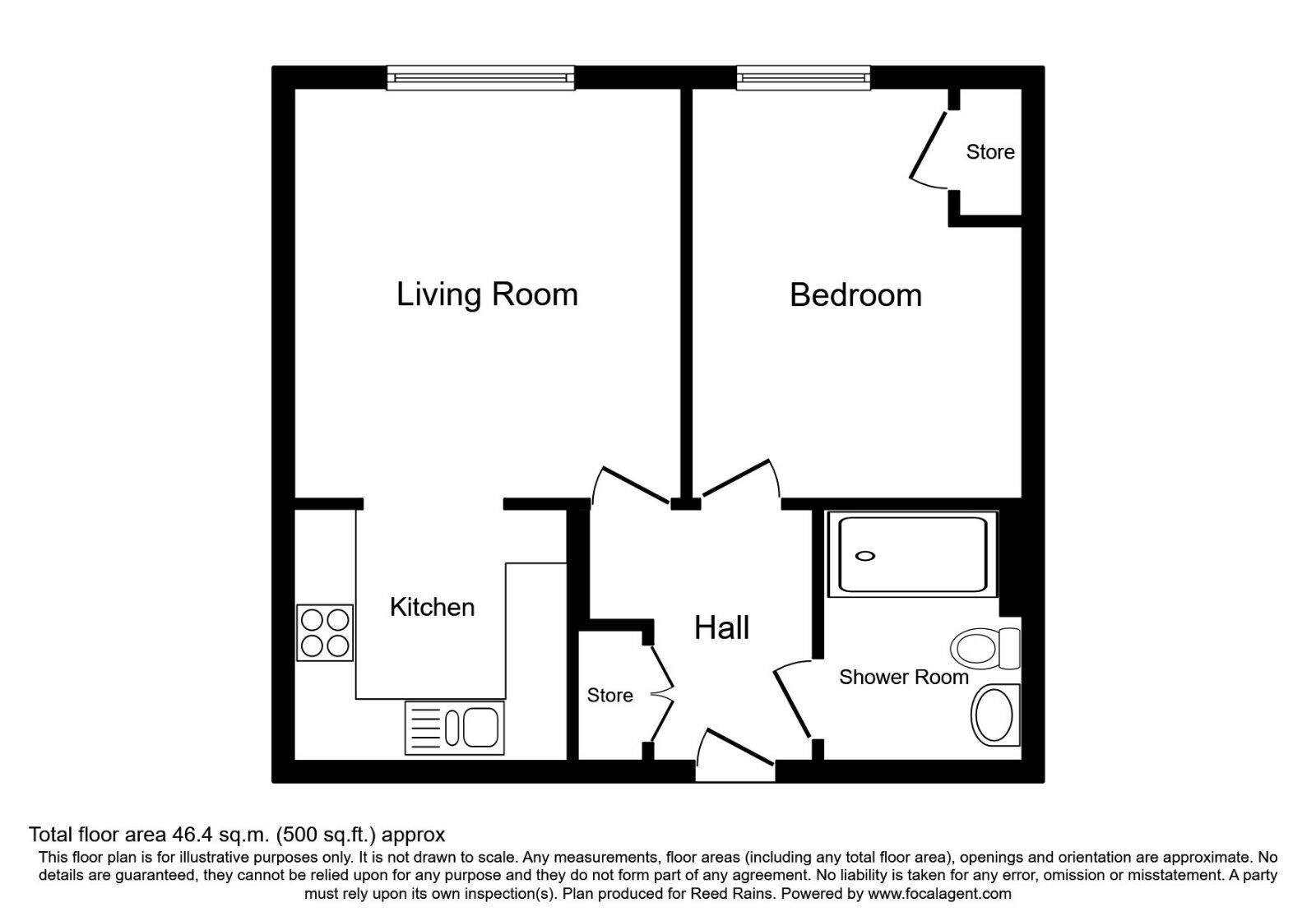 Floorplan of 1 bedroom  Flat to rent, Trafford Apartments, Richmond Way, South Yorkshire, S61