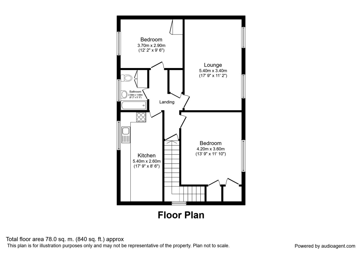 Floorplan of 2 bedroom  Flat for sale, Moorfield Close, Ravenfield, South Yorkshire, S65