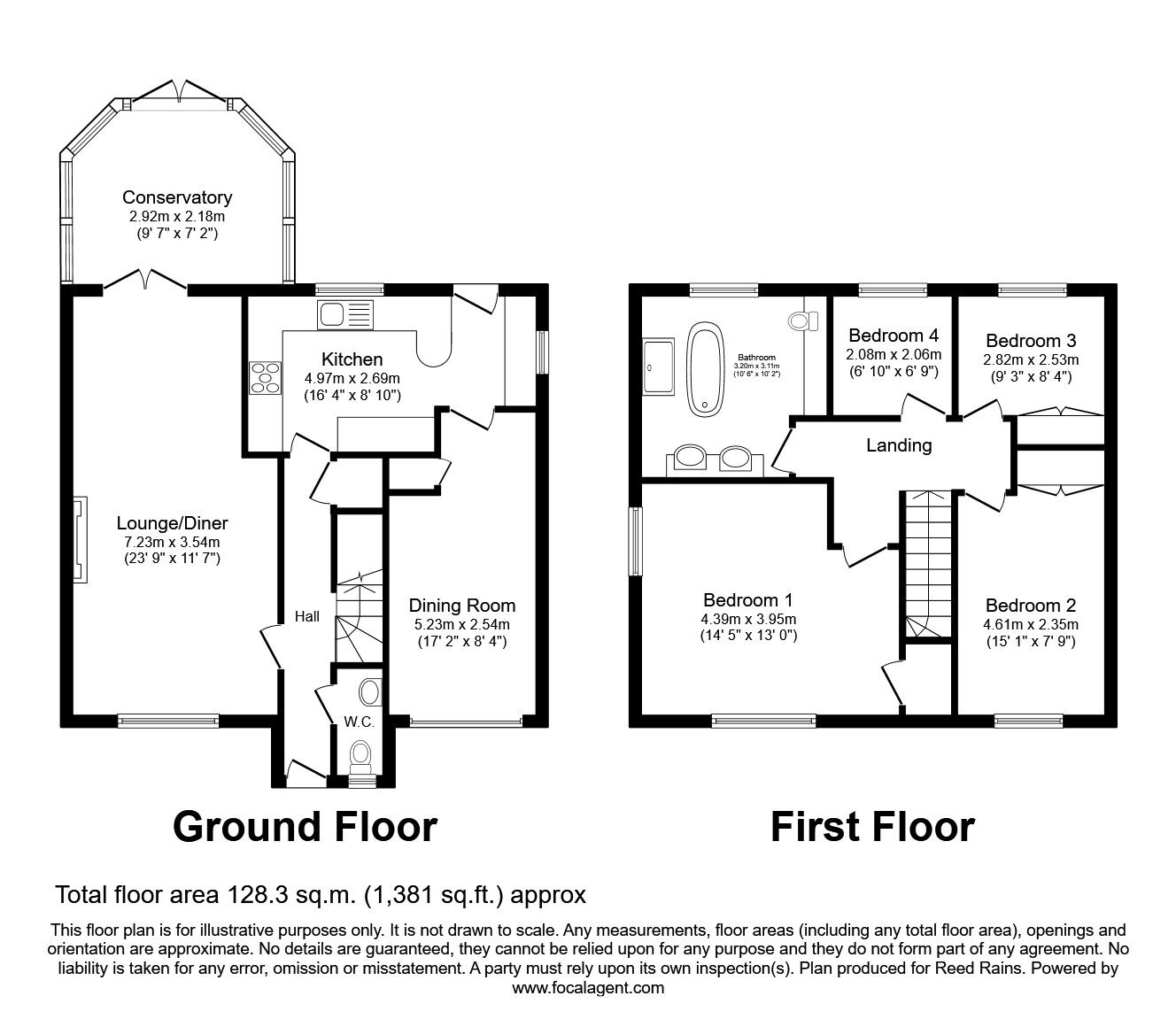 Floorplan of 4 bedroom Detached House to rent, Well Lane, Whiston, South Yorkshire, S60