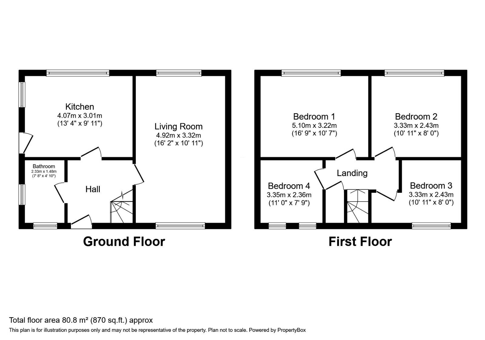 Floorplan of 4 bedroom Mid Terrace House for sale, Knollbeck Lane, Brampton, South Yorkshire, S73