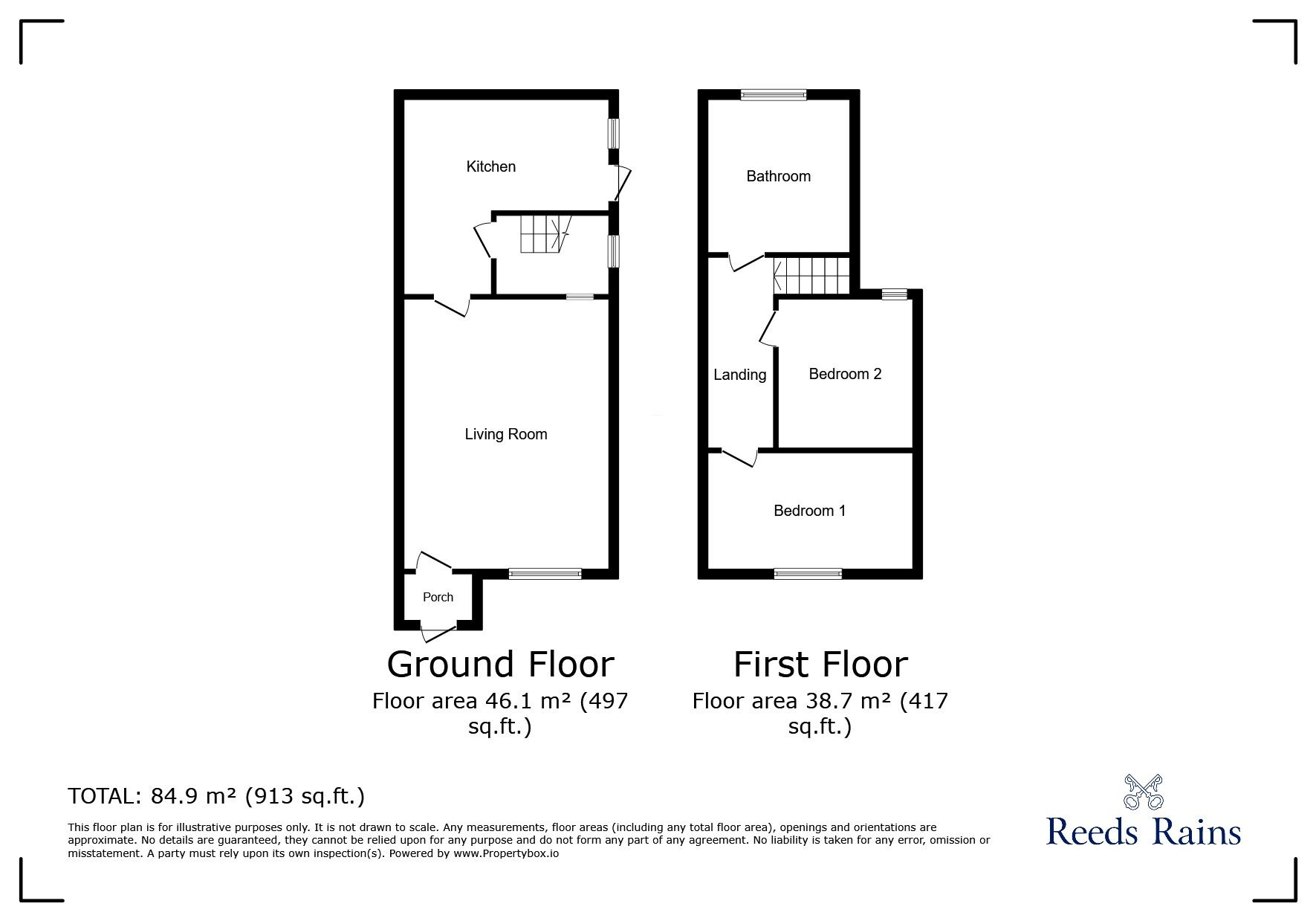 Floorplan of 2 bedroom Mid Terrace House for sale, Durham Street, Maltby, South Yorkshire, S66