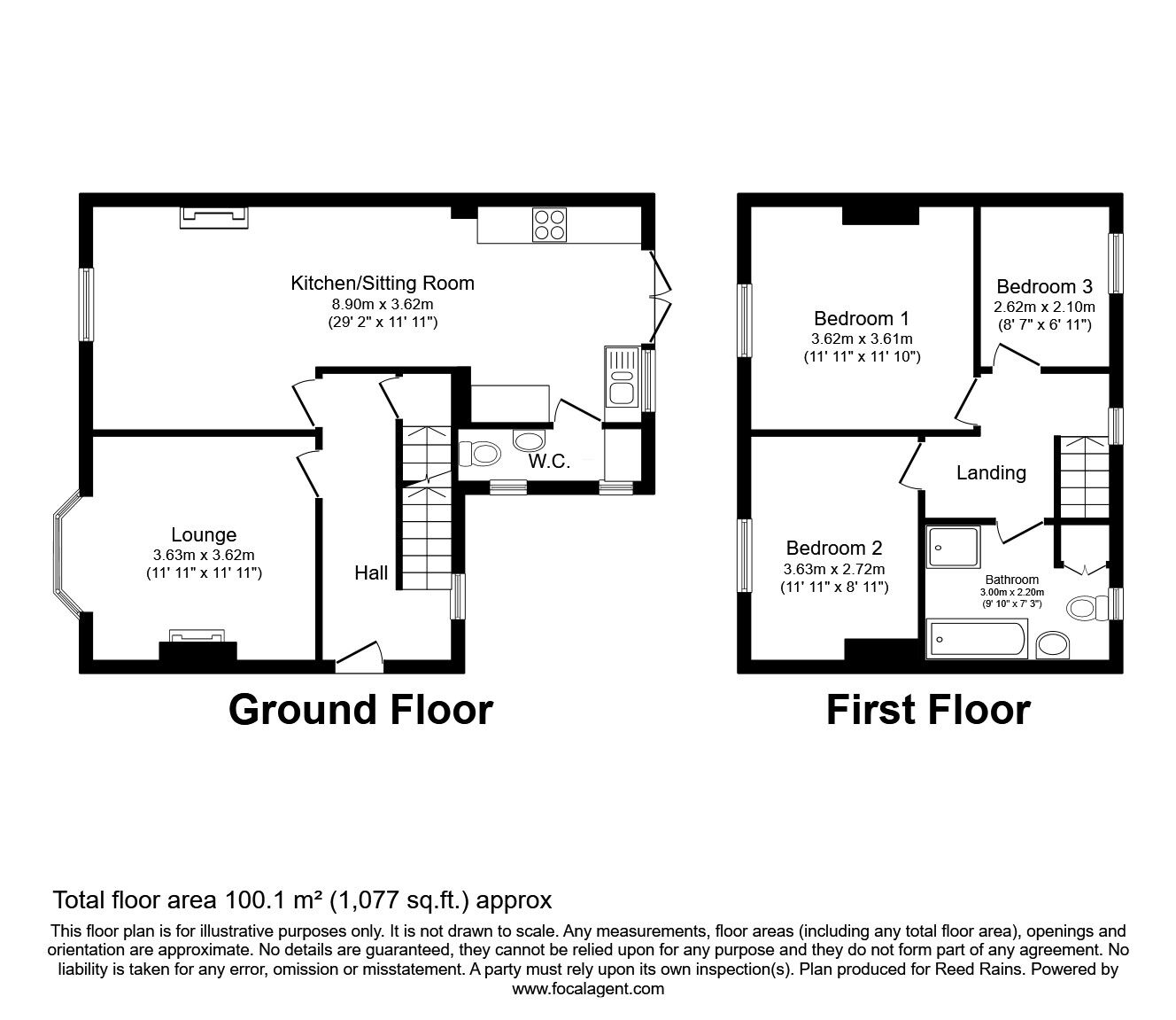 Floorplan of 3 bedroom Detached House for sale, Oxford Street, Rotherham, South Yorkshire, S65