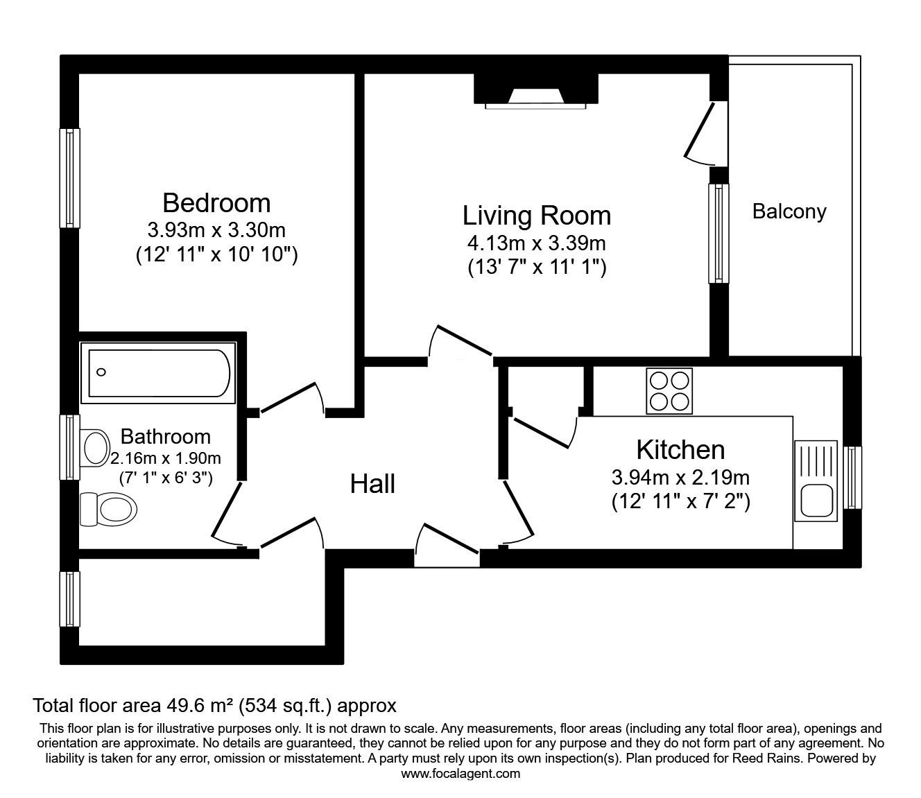 Floorplan of 1 bedroom  Flat for sale, Town Lane, Rotherham, South Yorkshire, S61