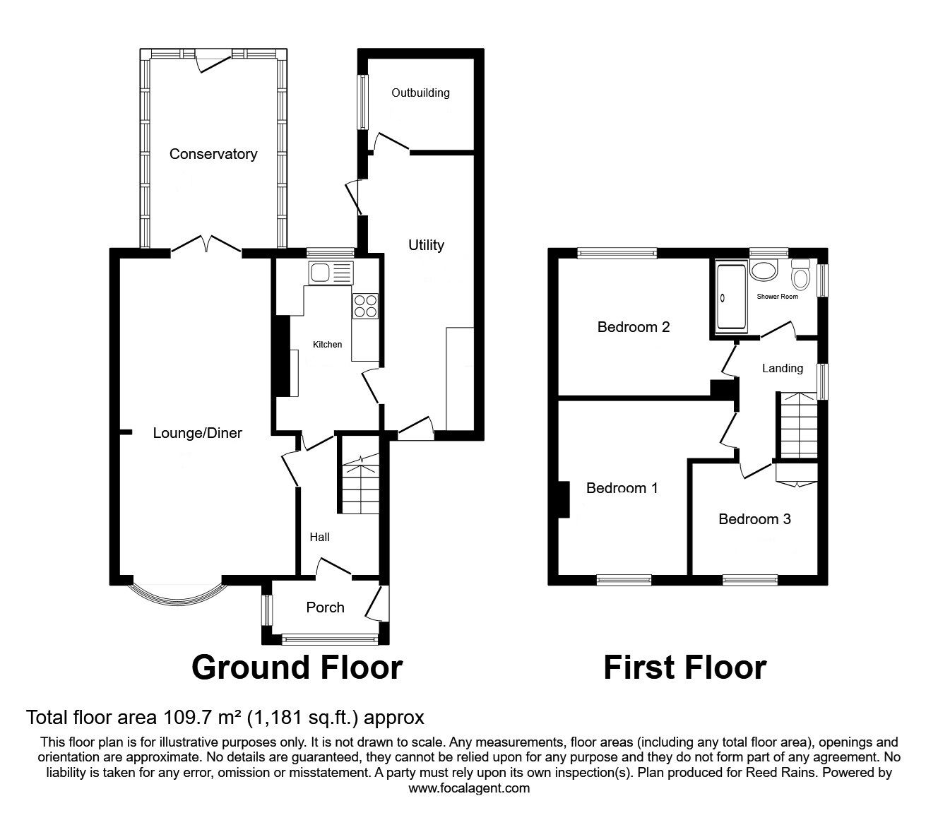 Floorplan of 3 bedroom Semi Detached House for sale, Treetown Crescent, Treeton, South Yorkshire, S60