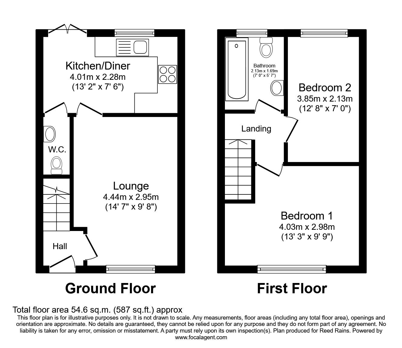 Floorplan of 2 bedroom Semi Detached House to rent, West Moor Croft, Goldthorpe, South Yorkshire, S63