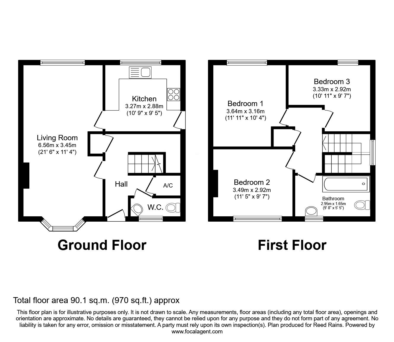 Floorplan of 3 bedroom Semi Detached House for sale, The Twentylands, Treeton, South Yorkshire, S60