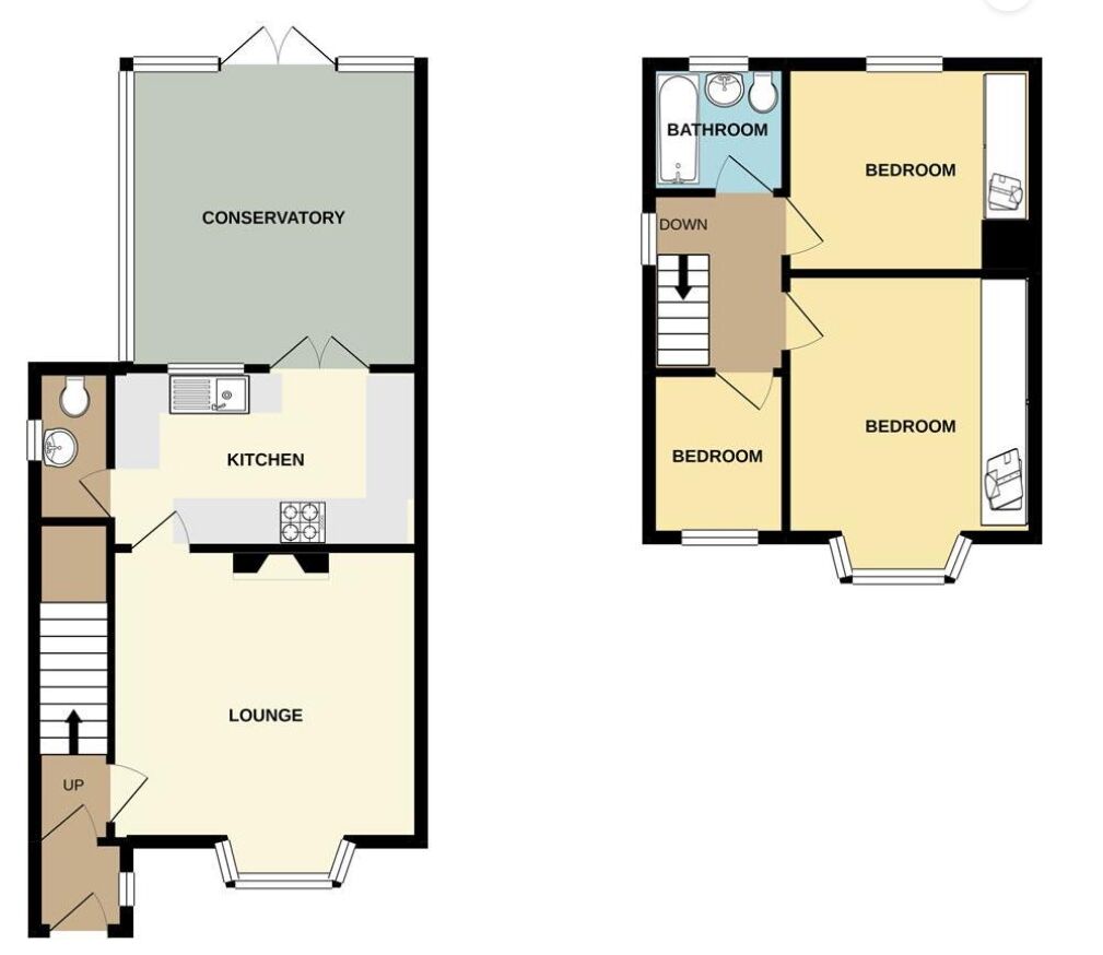 Floorplan of 3 bedroom Semi Detached House for sale, Watson Road, Rotherham, South Yorkshire, S61