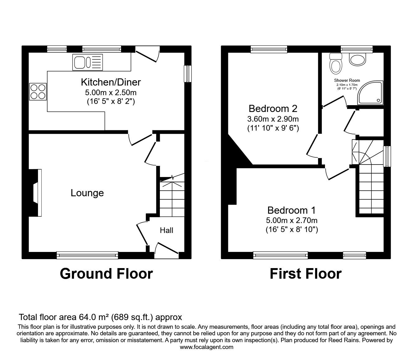 Floorplan of 2 bedroom Semi Detached House for sale, Tennyson Road, Rotherham, South Yorkshire, S65