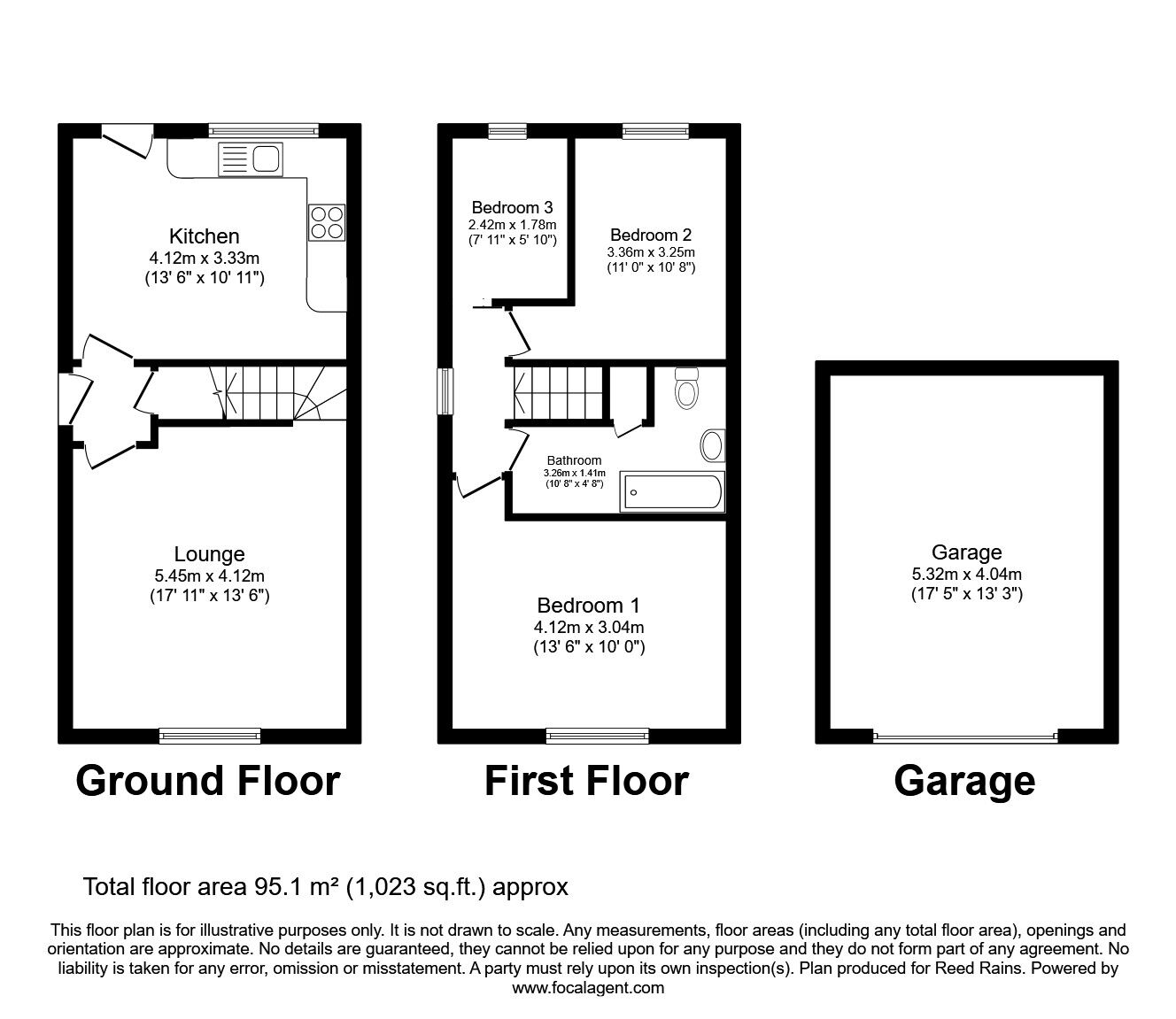 Floorplan of 3 bedroom Semi Detached House for sale, Clement Mews, Rotherham, South Yorkshire, S61