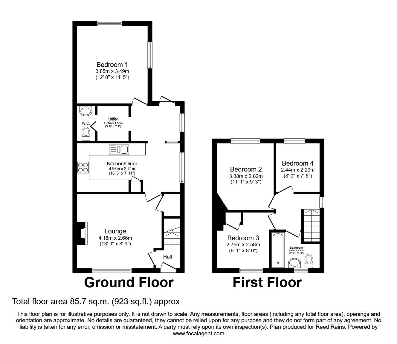 Floorplan of 4 bedroom Semi Detached House for sale, Wordsworth Drive, Rotherham, South Yorkshire, S65